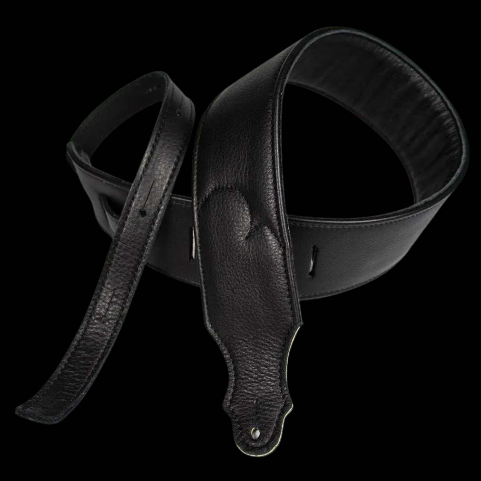Franklin Straps 2.5" Padded Glove Leather Guitar Strap - Black