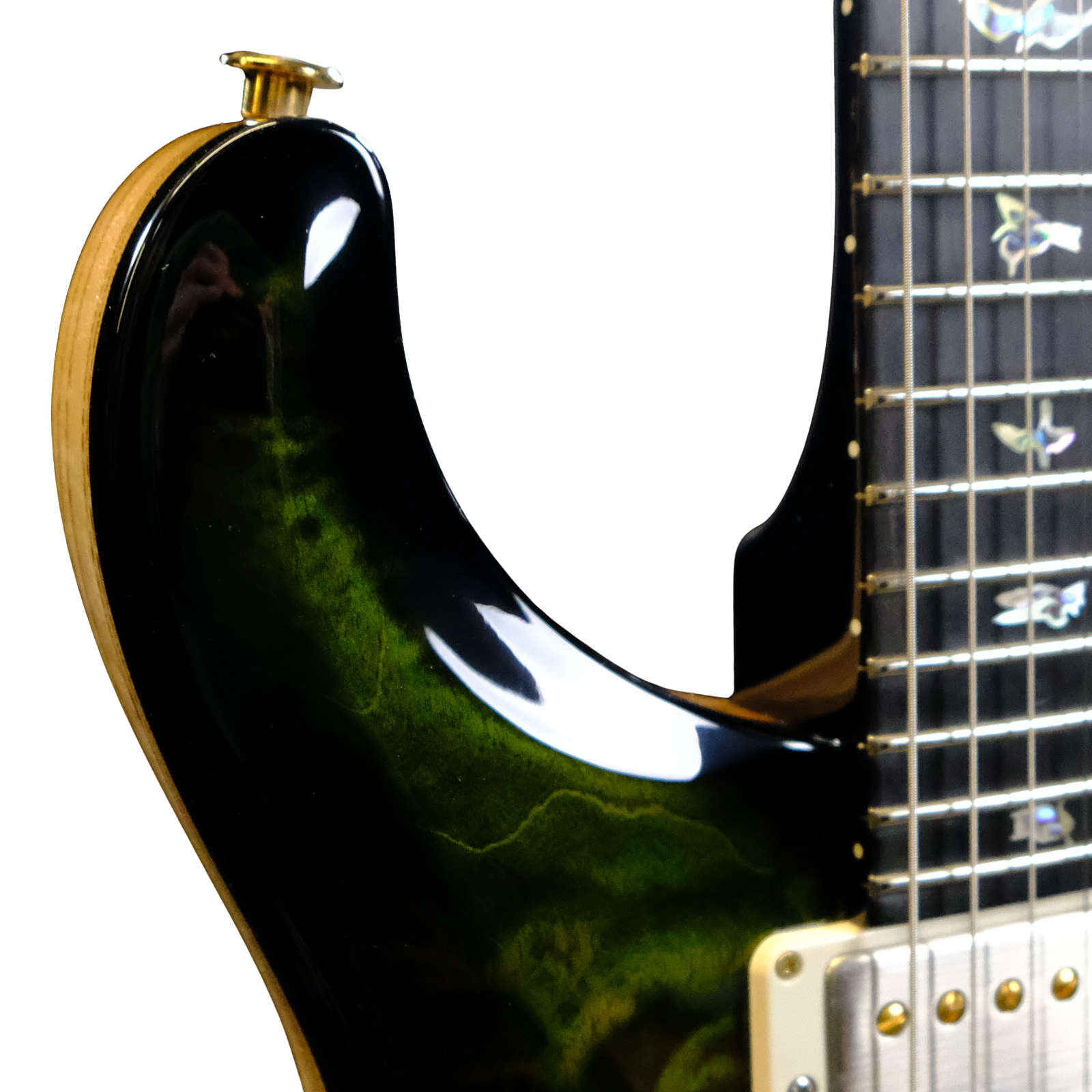 PRS Wood Library Custom 24 Quilt Electric Guitar - Jade/Charcoal Burst