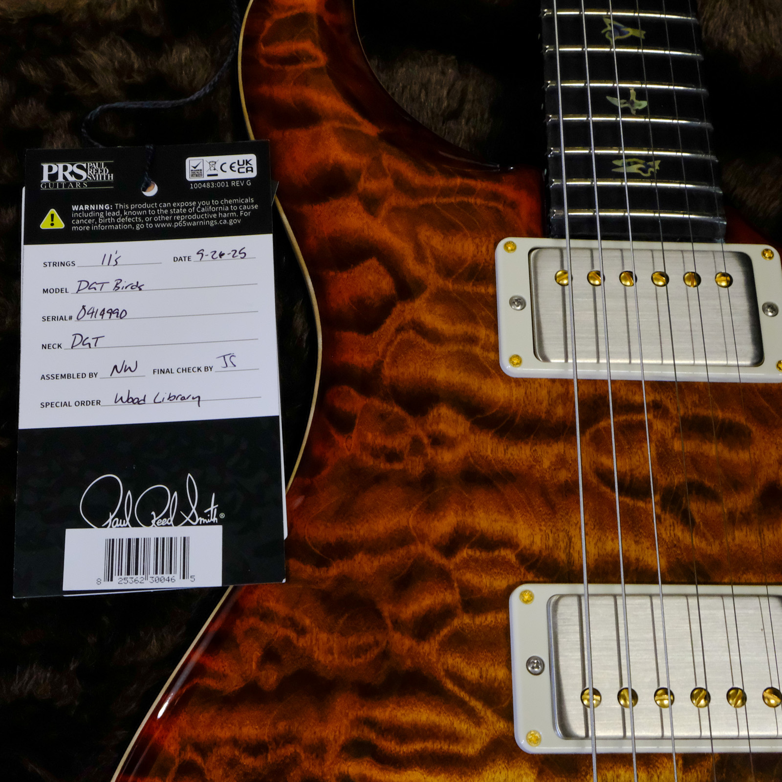 PRS Wood Library DGT Quilted Maple - Copperhead with Stained Neck