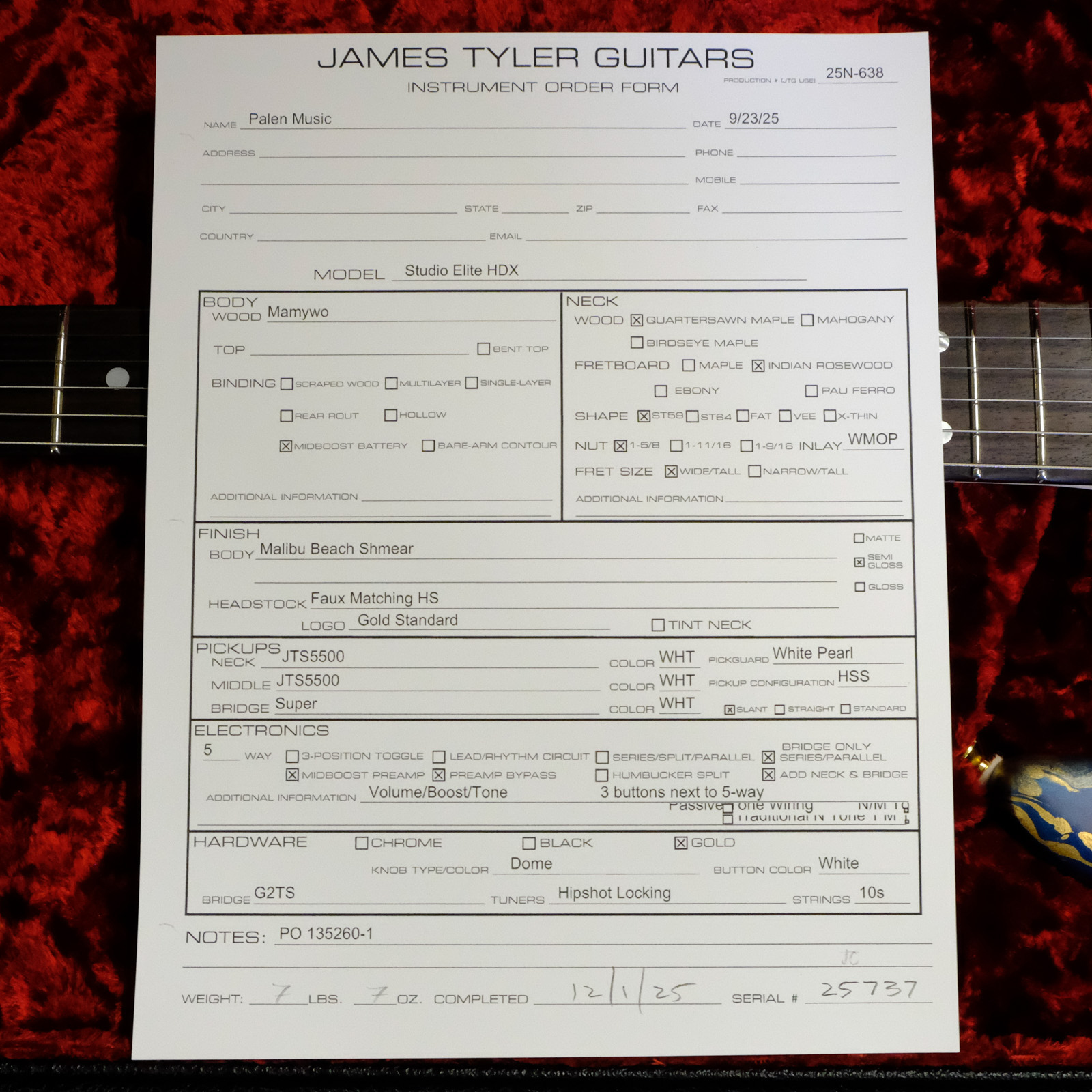 James Tyler Studio Elite HDX - Malibu Beach Schmear