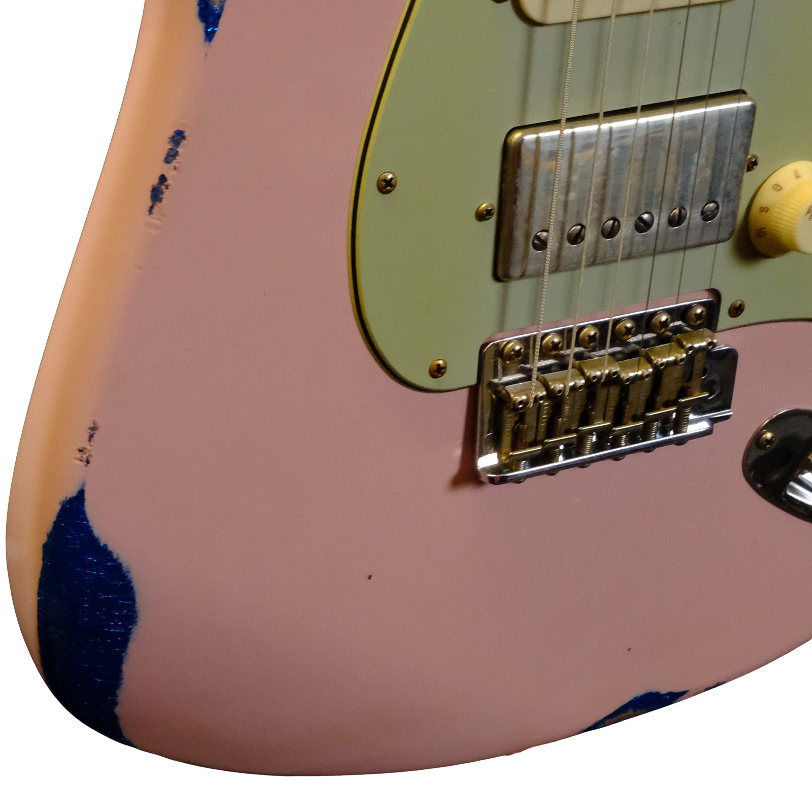 Fender Custom Shop '60 Strat Relic HSS - Shell Pink over Blue Sparkle