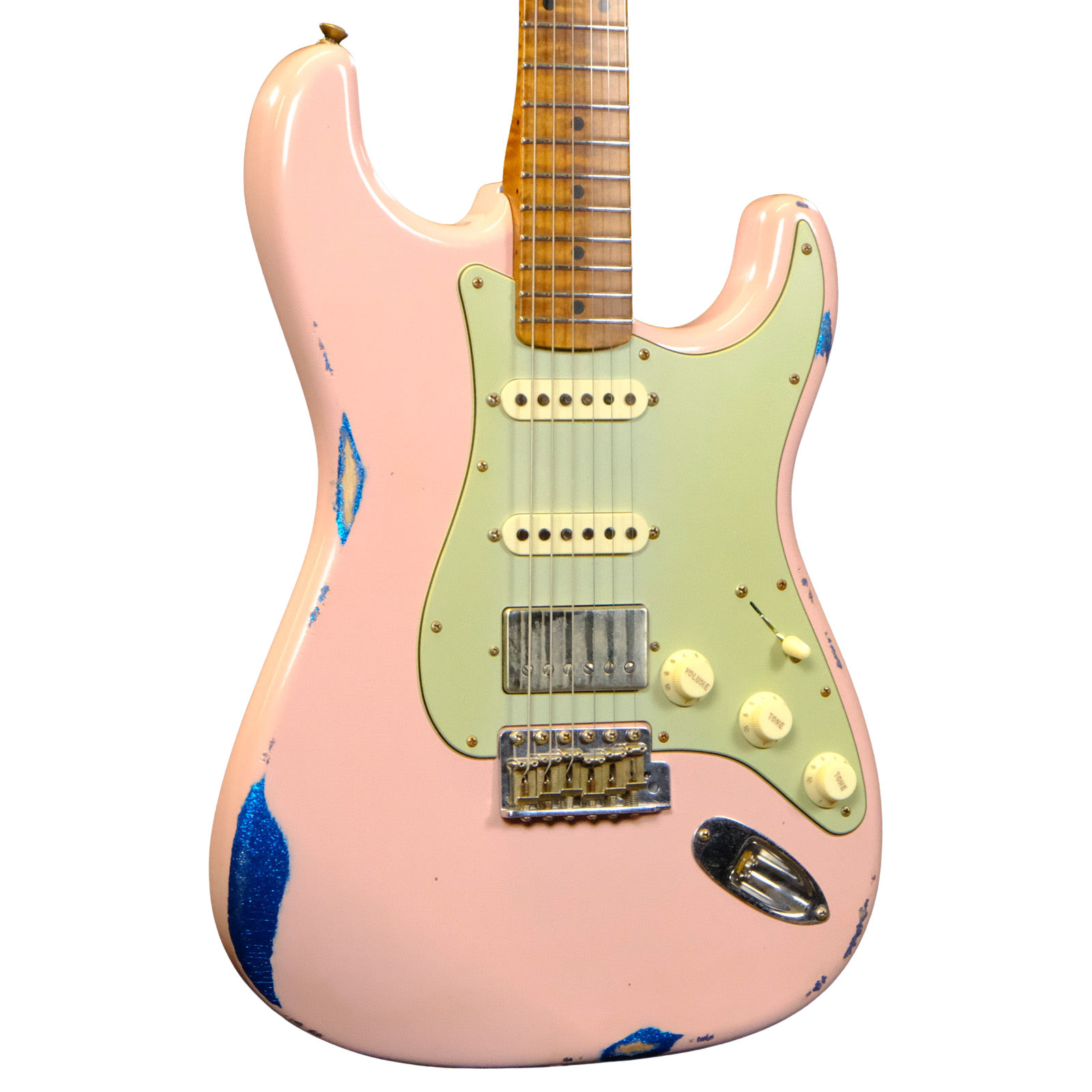 Fender Custom Shop '60 Strat Relic HSS - Shell Pink over Blue Sparkle