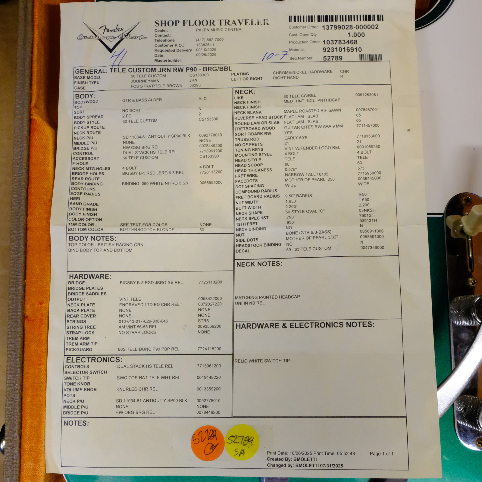 Fender Custom Shop '60 Tele Custom Journeyman Relic - British Racing Green