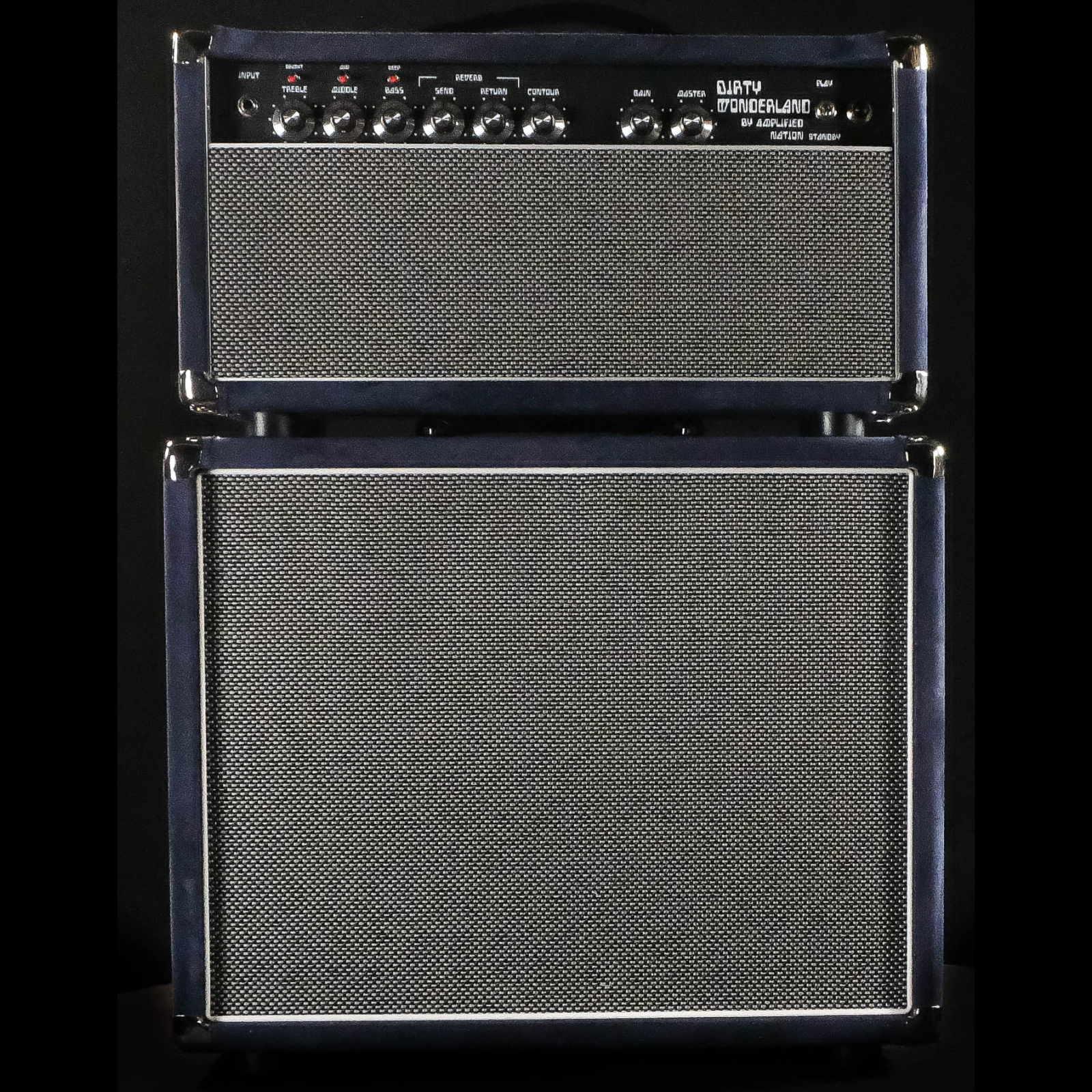Amplified Nation Dirty Wonderland Twin GZ34 Rectified 50/22 Watt Amp Head W/ 112 Cab - Navy Suede/Silver Matrix - Palen Music