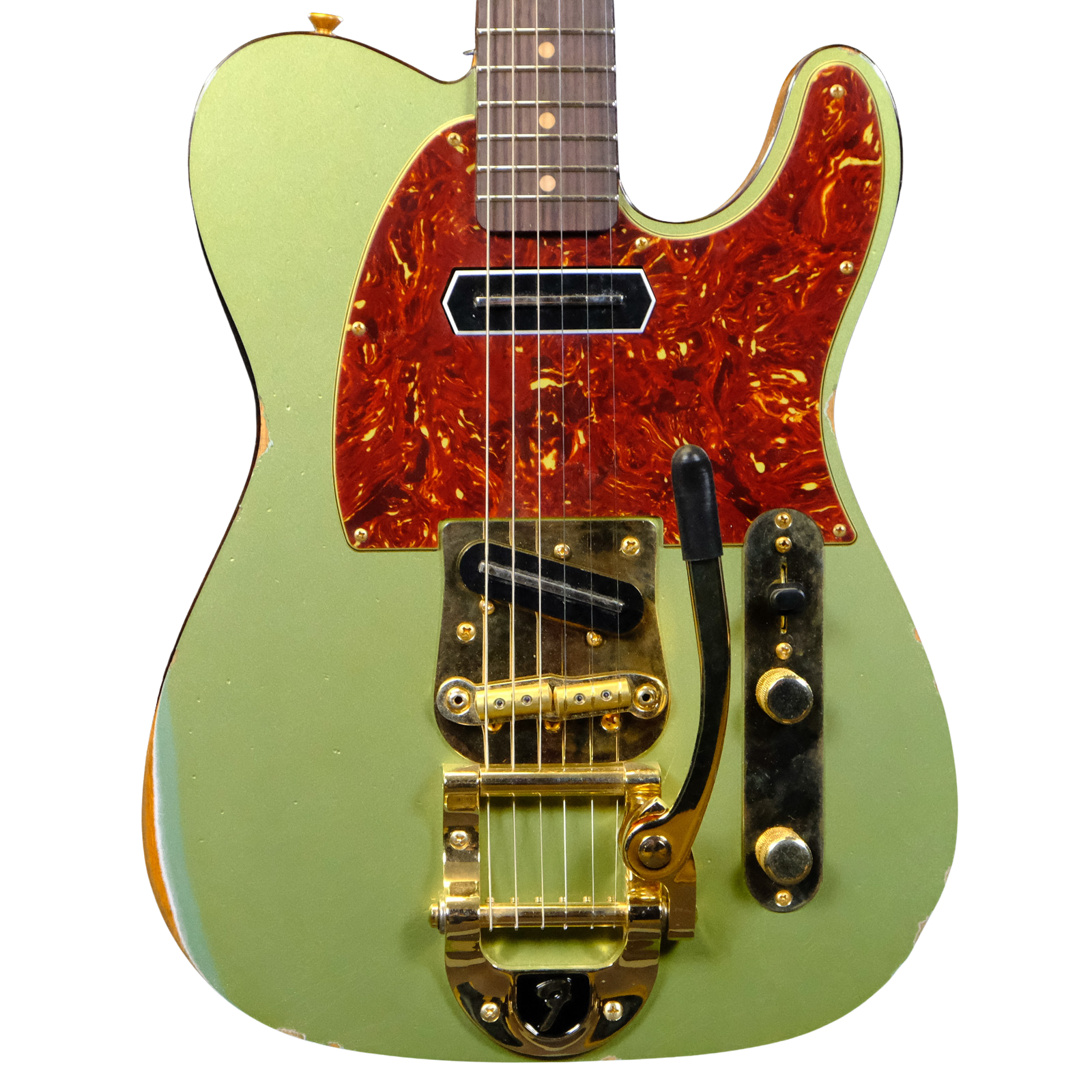 Fender Custom Shop Limited Edition Bow Tie Telecaster Custom Relic - Aged Sage Green Metallic