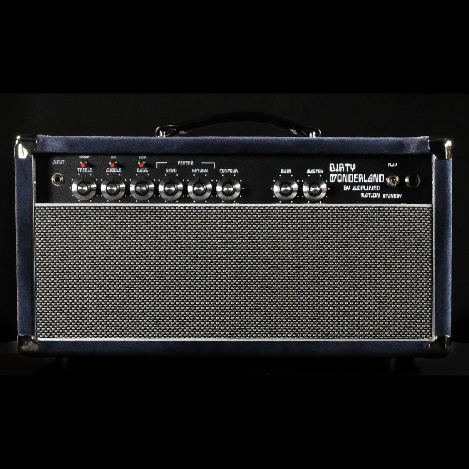 Amplified Nation Dirty Wonderland Twin GZ34 Rectified 50/22 Watt Amp Head W/ 112 Cab - Navy Suede/Silver Matrix - Palen Music
