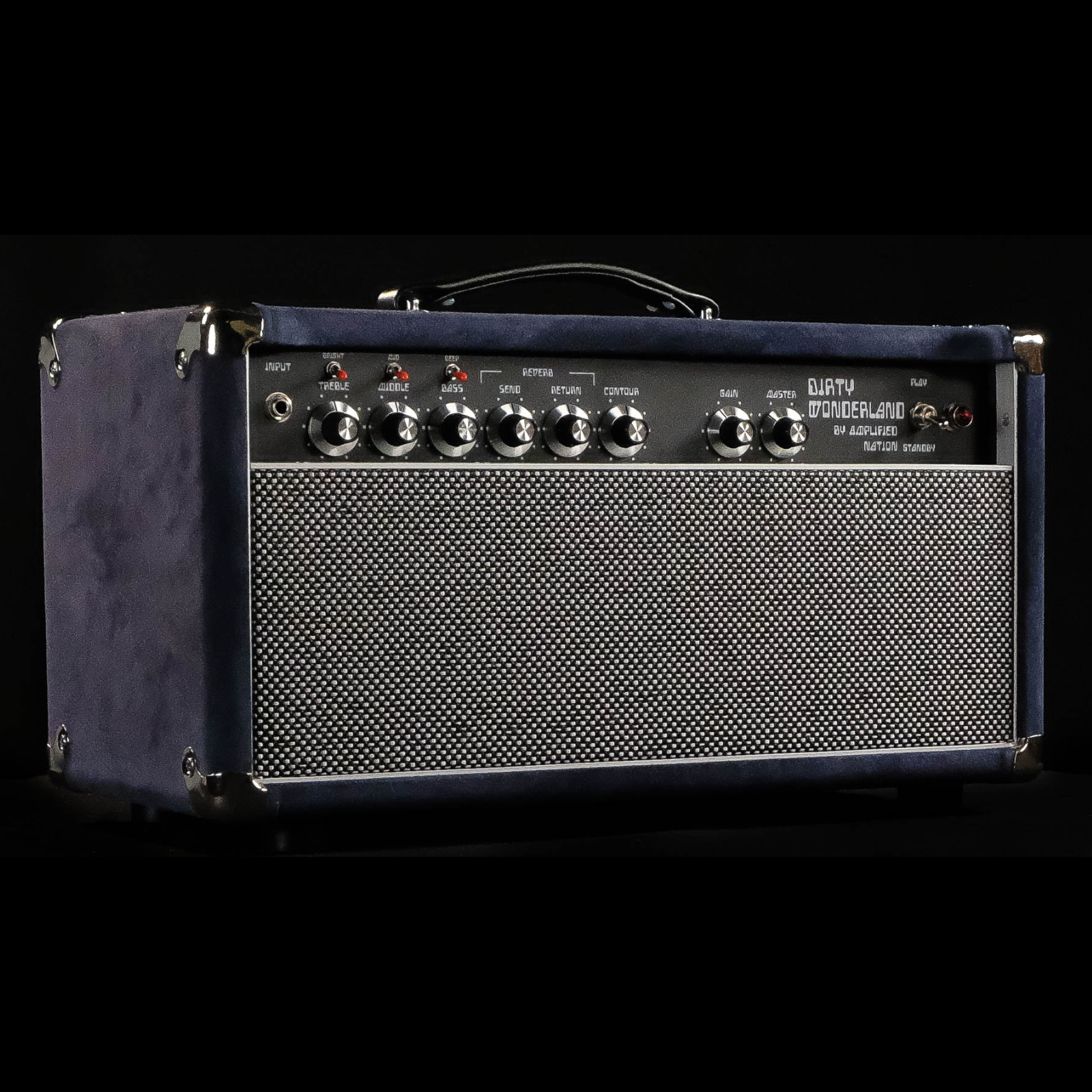 Amplified Nation Dirty Wonderland Twin GZ34 Rectified 50/22 Watt Amp Head W/ 112 Cab - Navy Suede/Silver Matrix - Palen Music