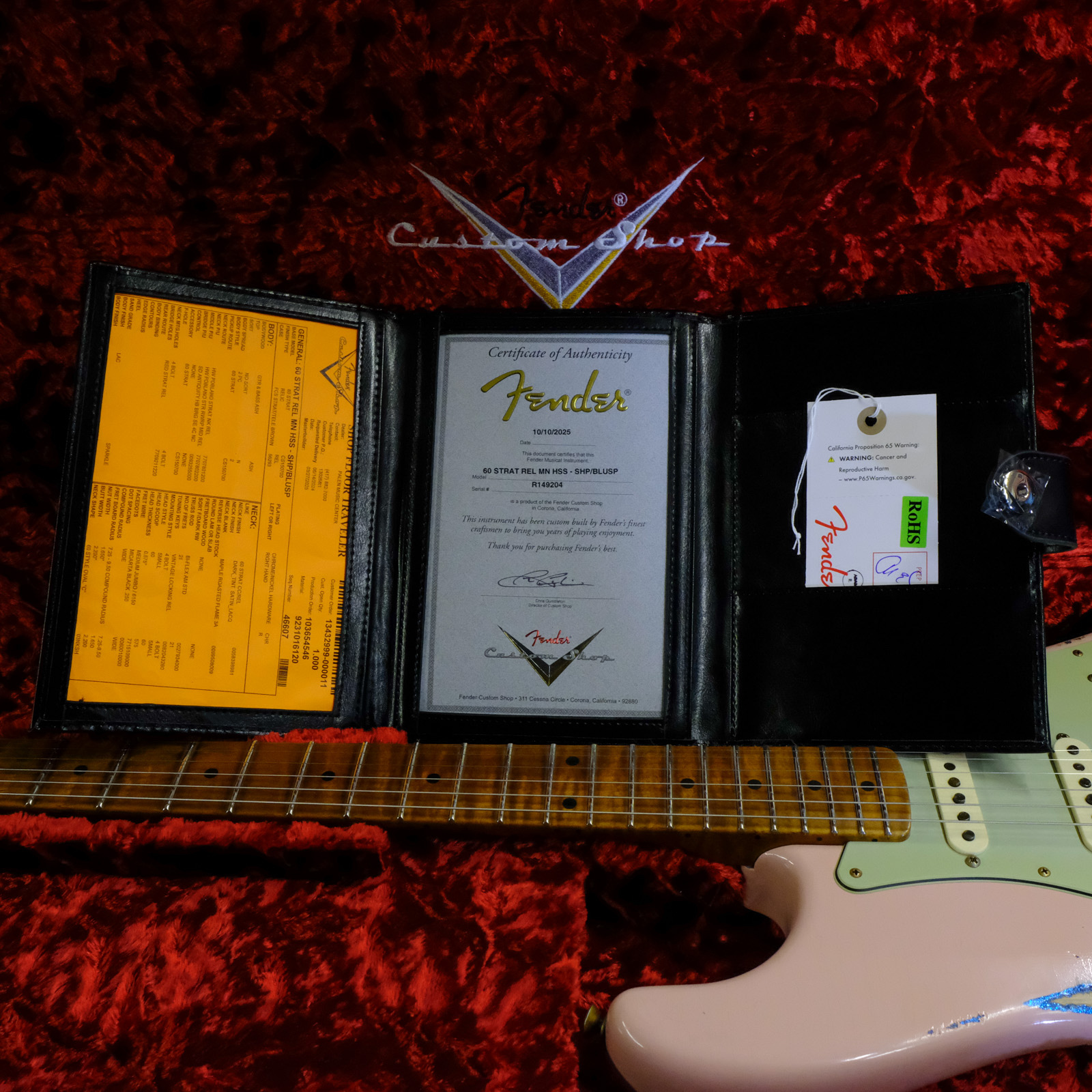 Fender Custom Shop '60 Strat Relic HSS - Shell Pink over Blue Sparkle