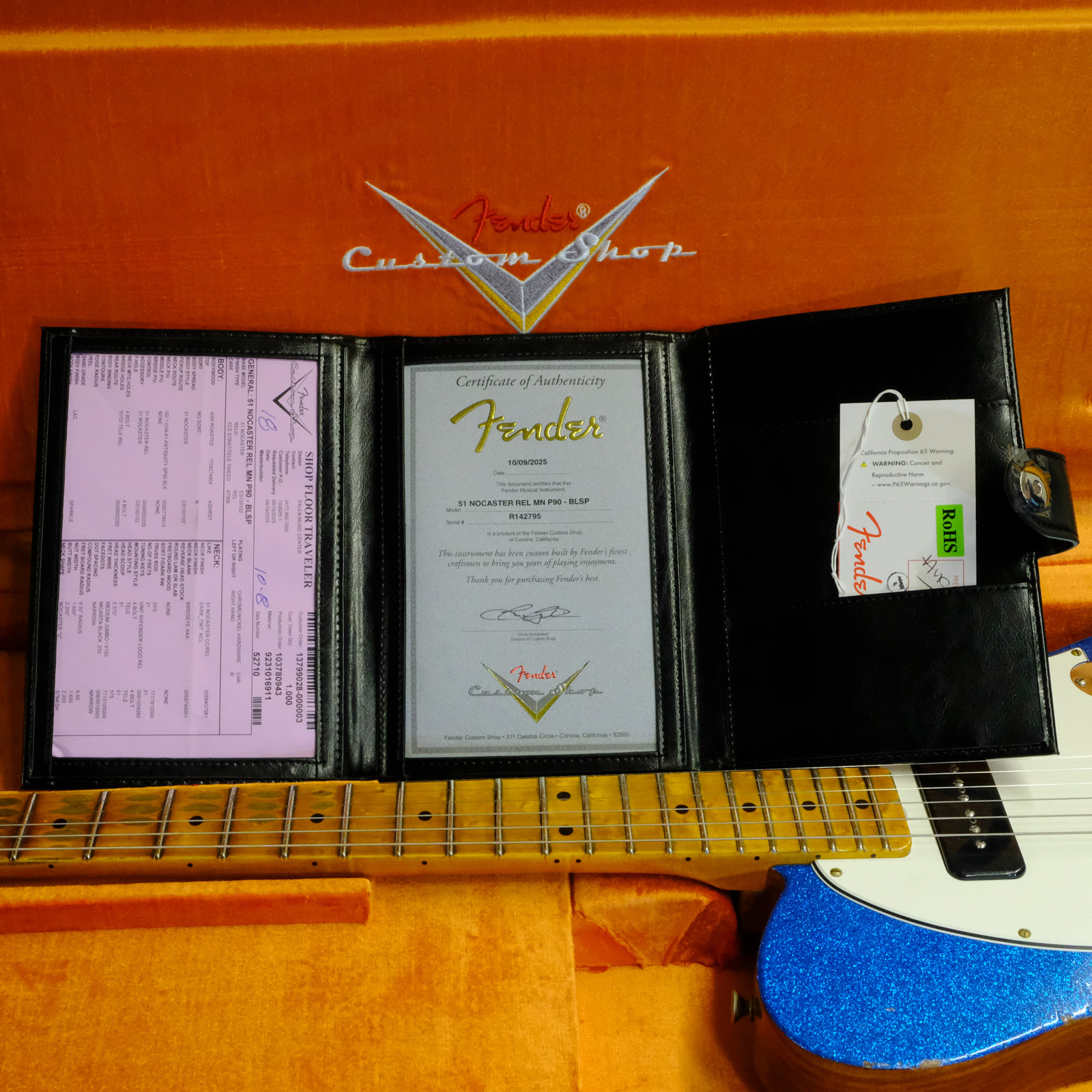 Fender Custom Shop '51 Nocaster Relic - Blue Sparkle