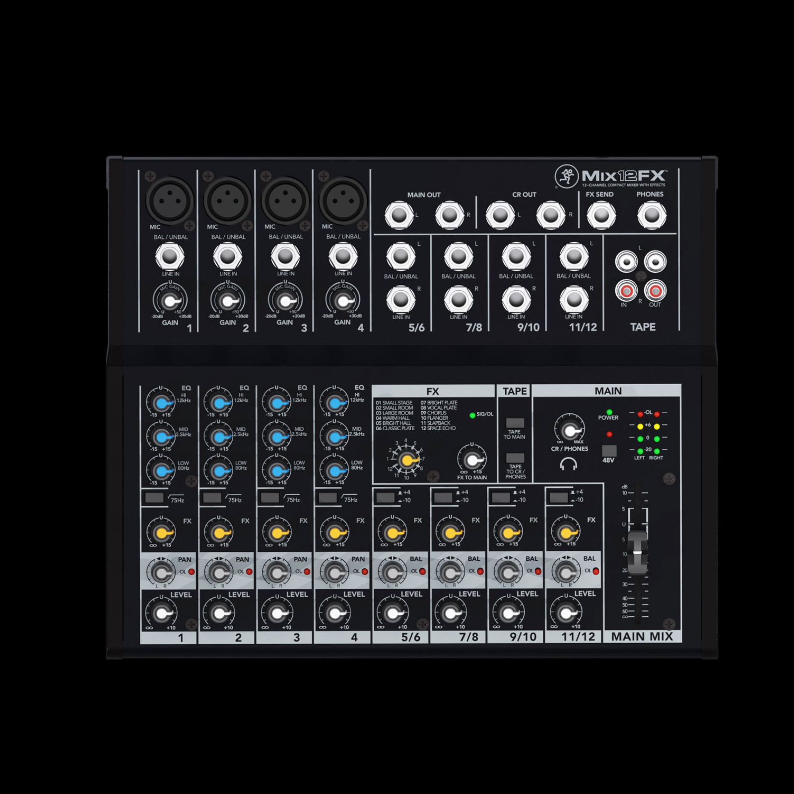 Mackie MIX12FX 12-Channel Compact Mixer with Effects - Palen Music
