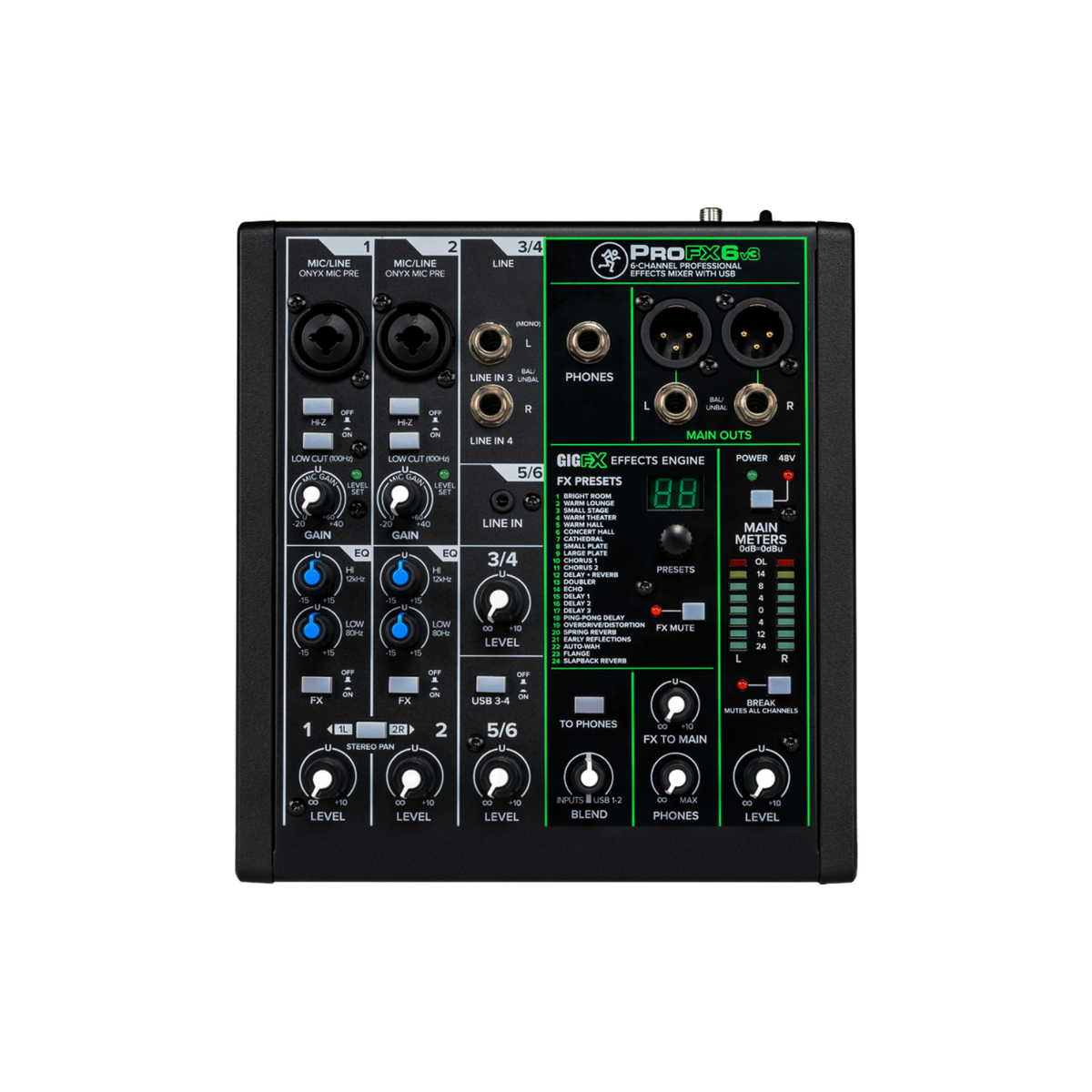Mackie PROFX6V3 6-channel Pro Analog FX Mixer with USB