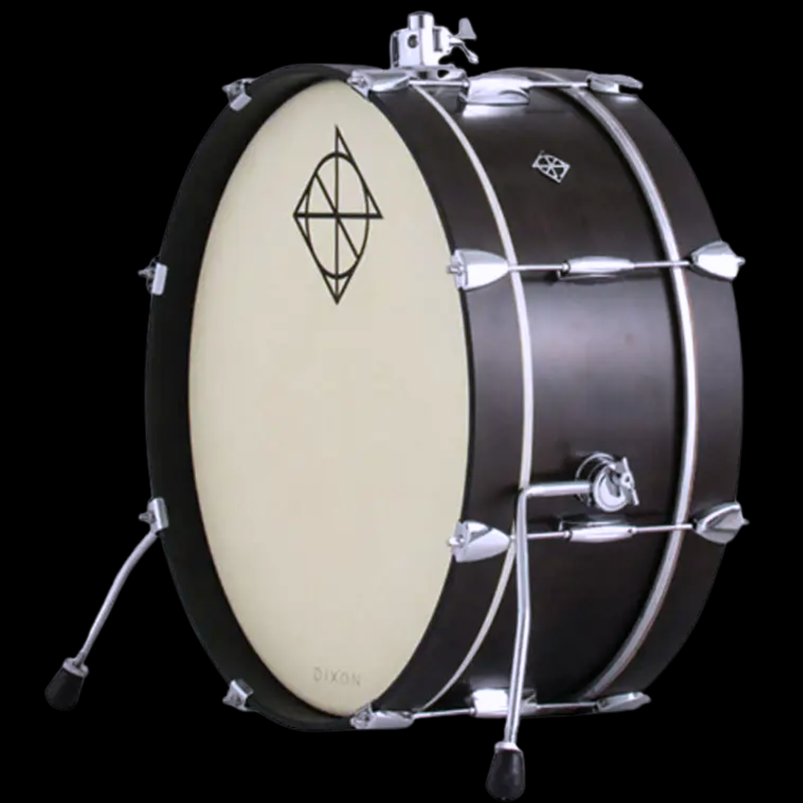 Dixon Little Roomer 7" x 20" Bass Drum - Black Coal Satin
