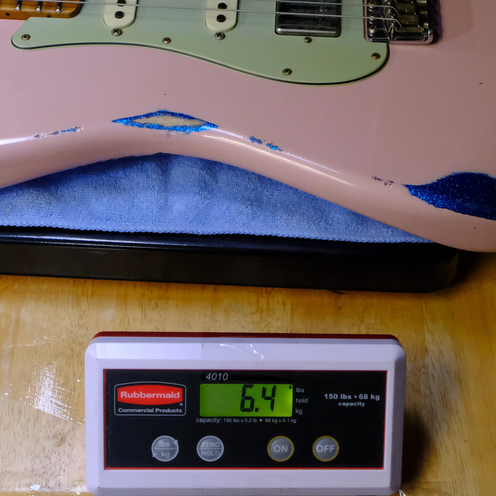 Fender Custom Shop '60 Strat Relic HSS - Shell Pink over Blue Sparkle