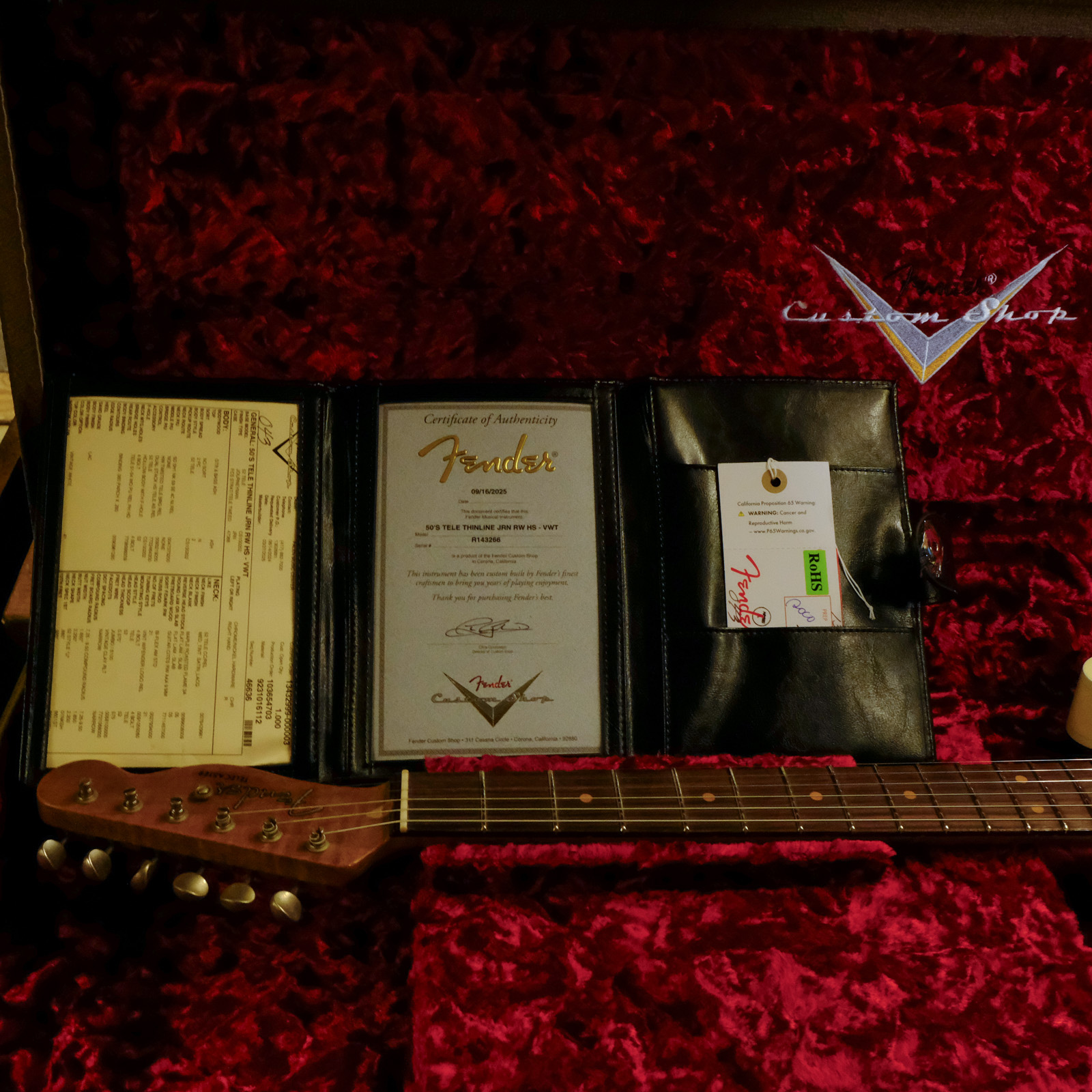 Fender Custom Shop '50s Telecaster Thinline - Vintage White