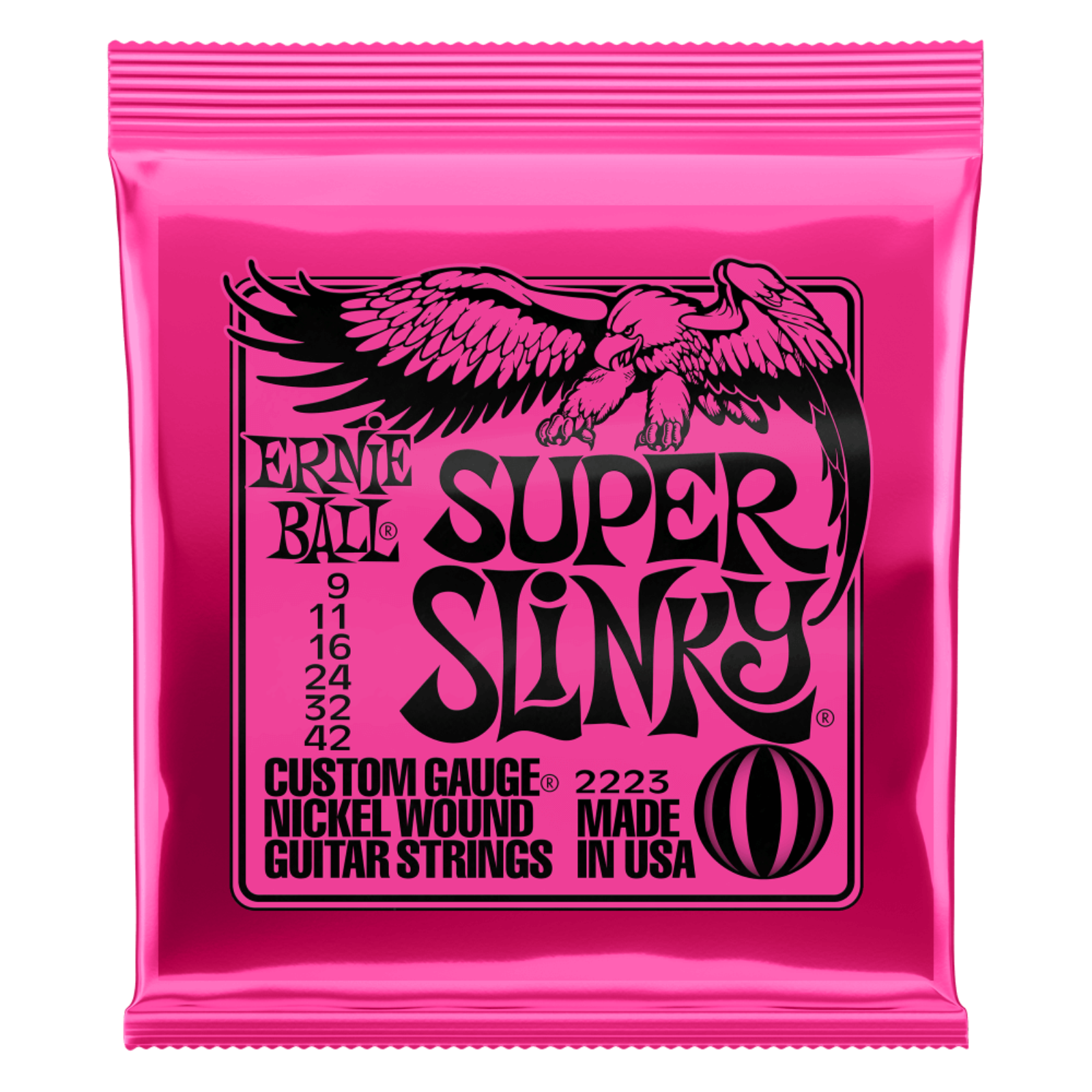 Ernie Ball 2223 Super Slinky Nickel Wound Electric Guitar Strings - .009-.042