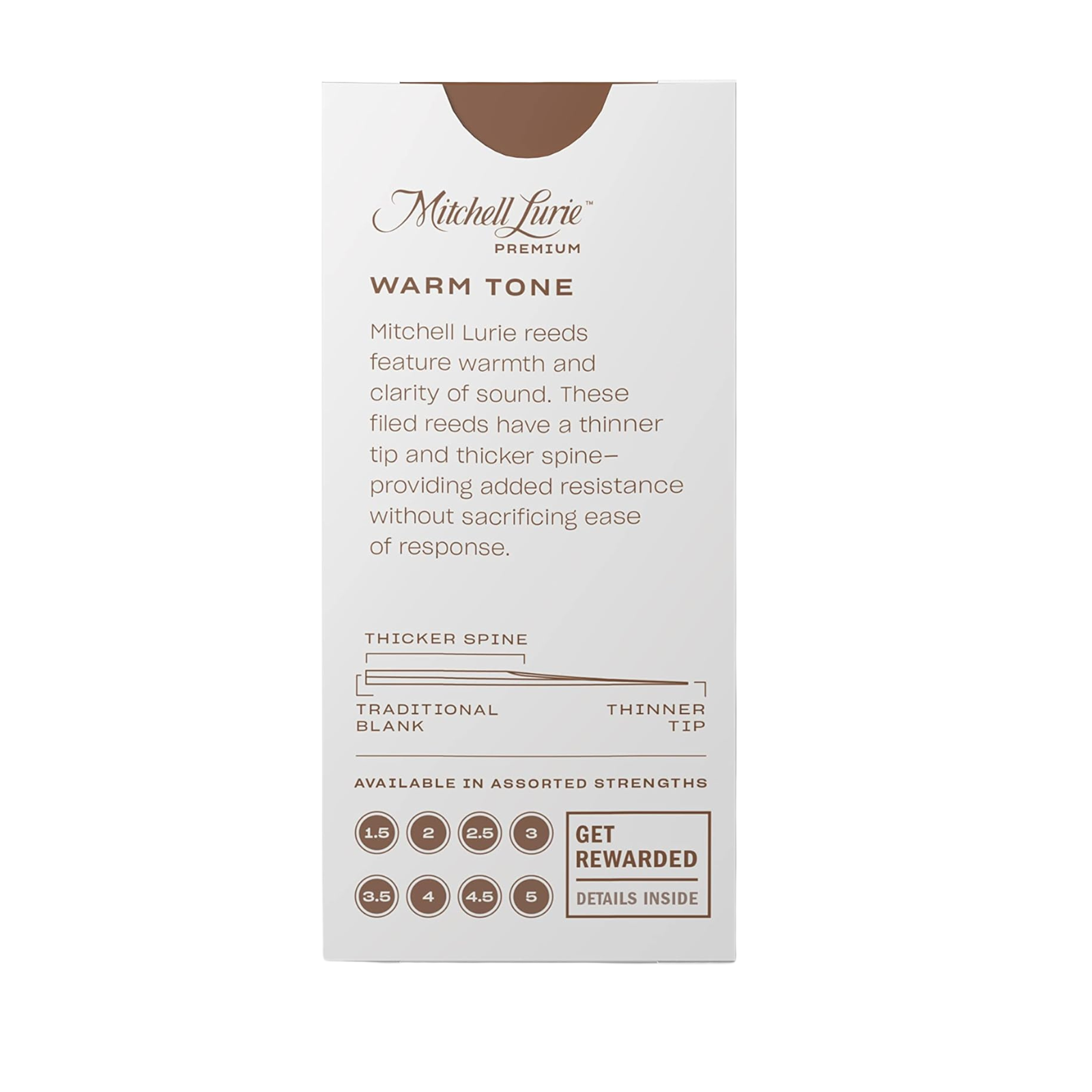 D'Addario Mitchell Lurie Premium RMLP5BCL250 2.5 Bb Clarinet Reeds (5-Pack)