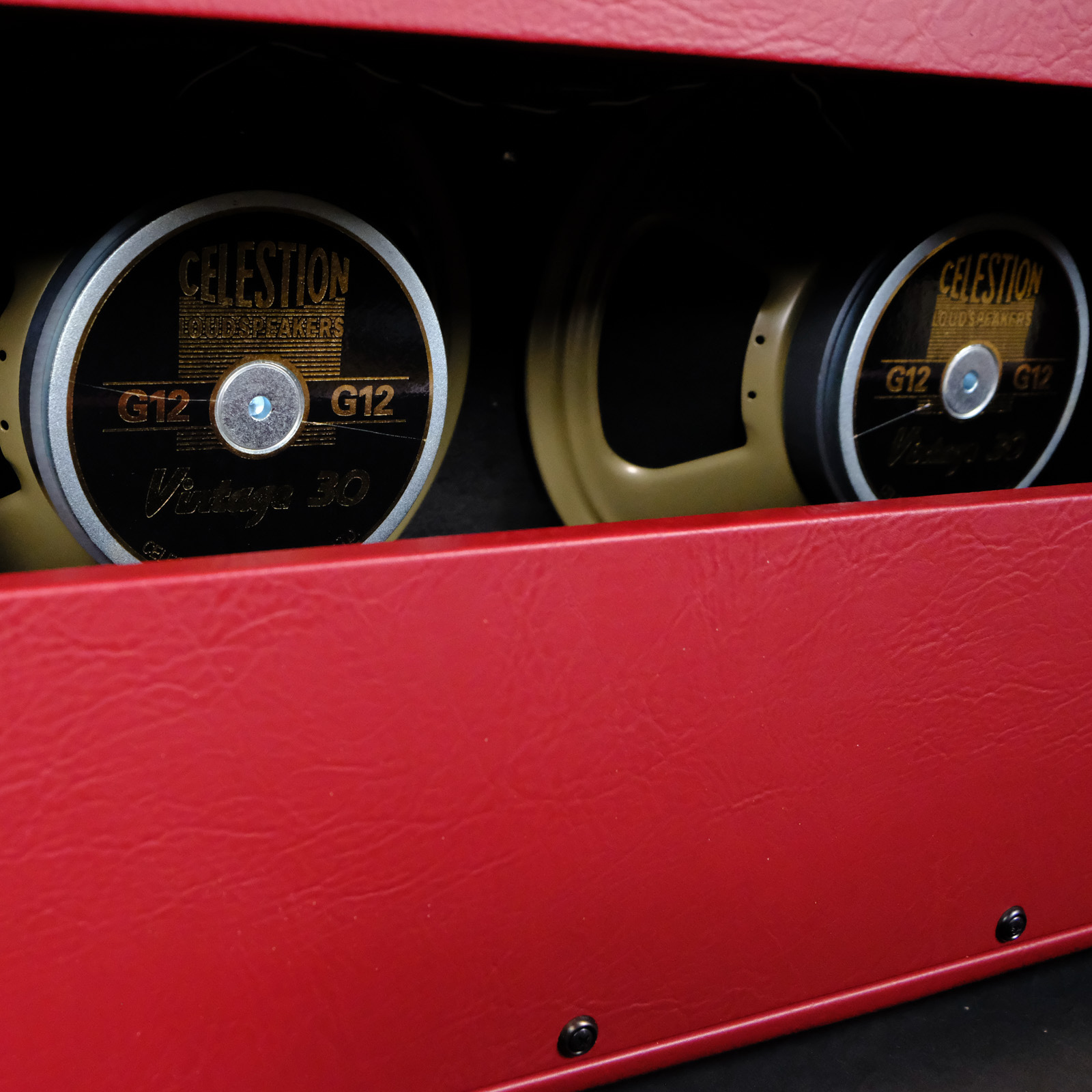 Used Bad Cat Cub V Handwired 2x12" Extension Speaker Cabinet - Burgany/Gold Grill/Gold Piping