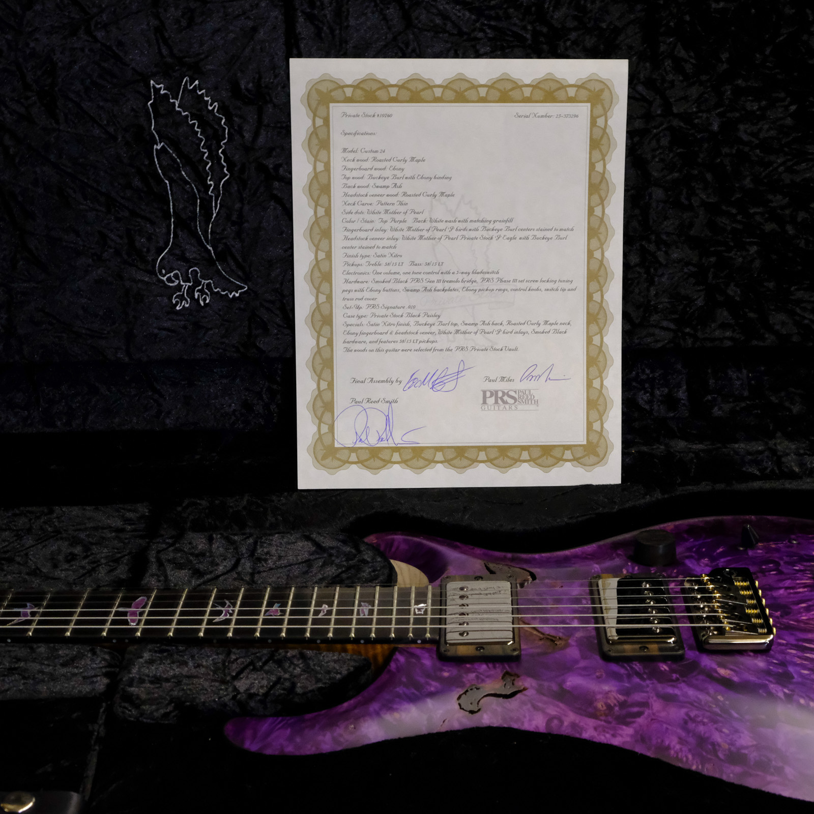 PRS Private Stock Buckeye Burl Custom 24 - Top Purple with White Wash Back