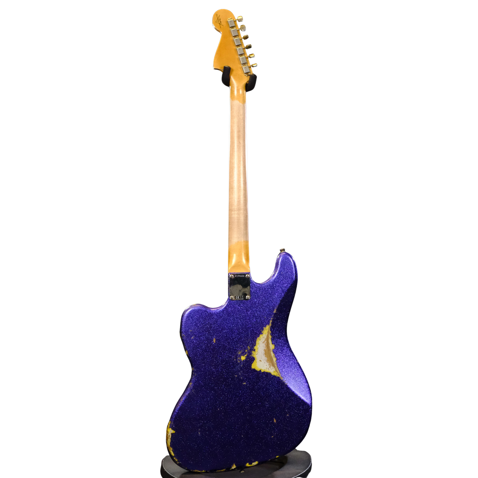 Fender Custom Shop Bass VI Journeyman Relic - Purple Sparkle over Graffiti Yellow