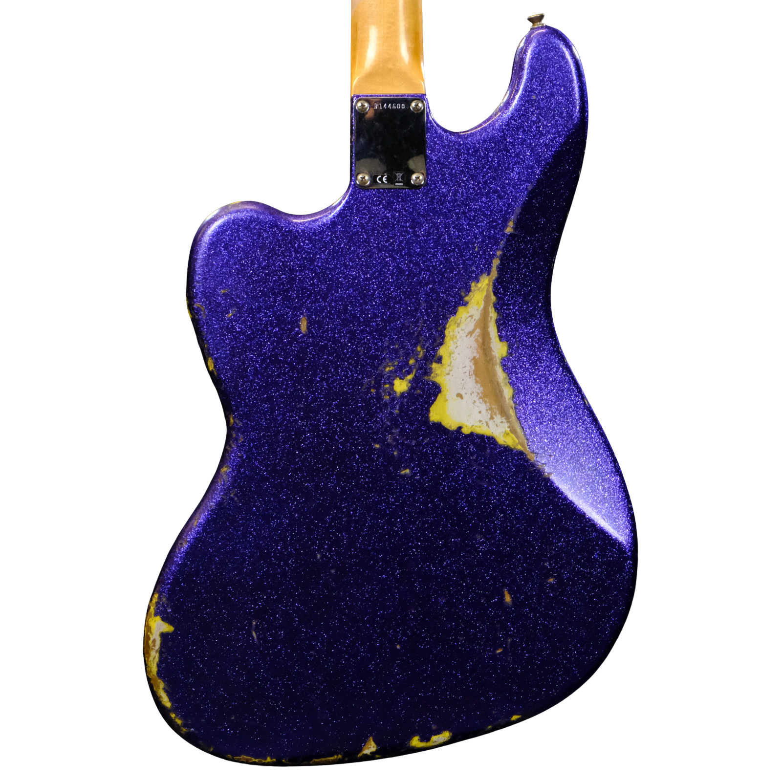 Fender Custom Shop Bass VI Journeyman Relic - Purple Sparkle over Graffiti Yellow