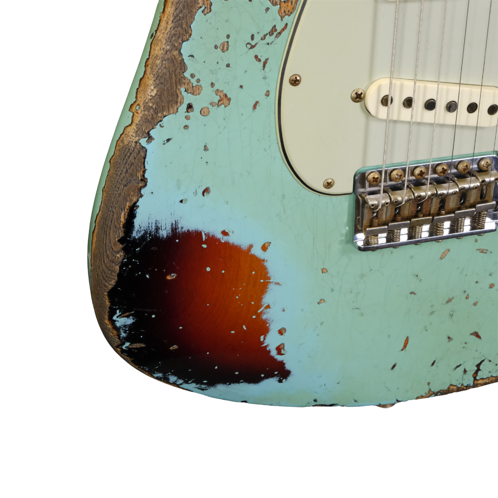 Fender Custom Shop '63 Stratocaster Super Heavy Relic - Super Faded Aged Seafoam Green over 3-Color Sunburst