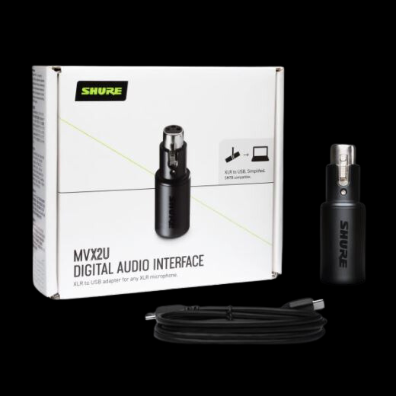 Shure MVX2U Digital Audio Interface - MOTIV XLR to USB Adapter - Palen Music