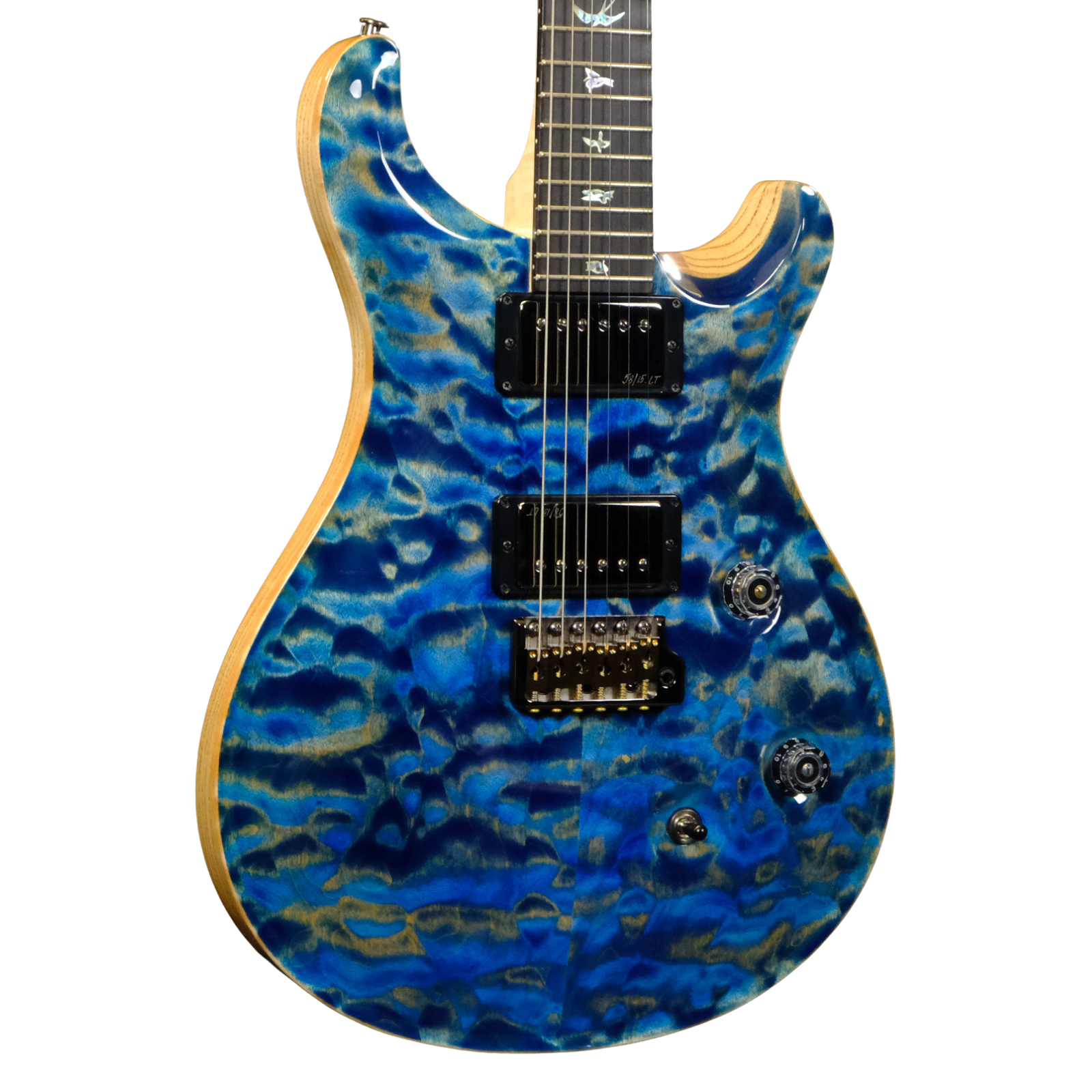 PRS Wood Library Custom 24 10-Top Quilted Maple - Faded Blue Jean with Natural Back