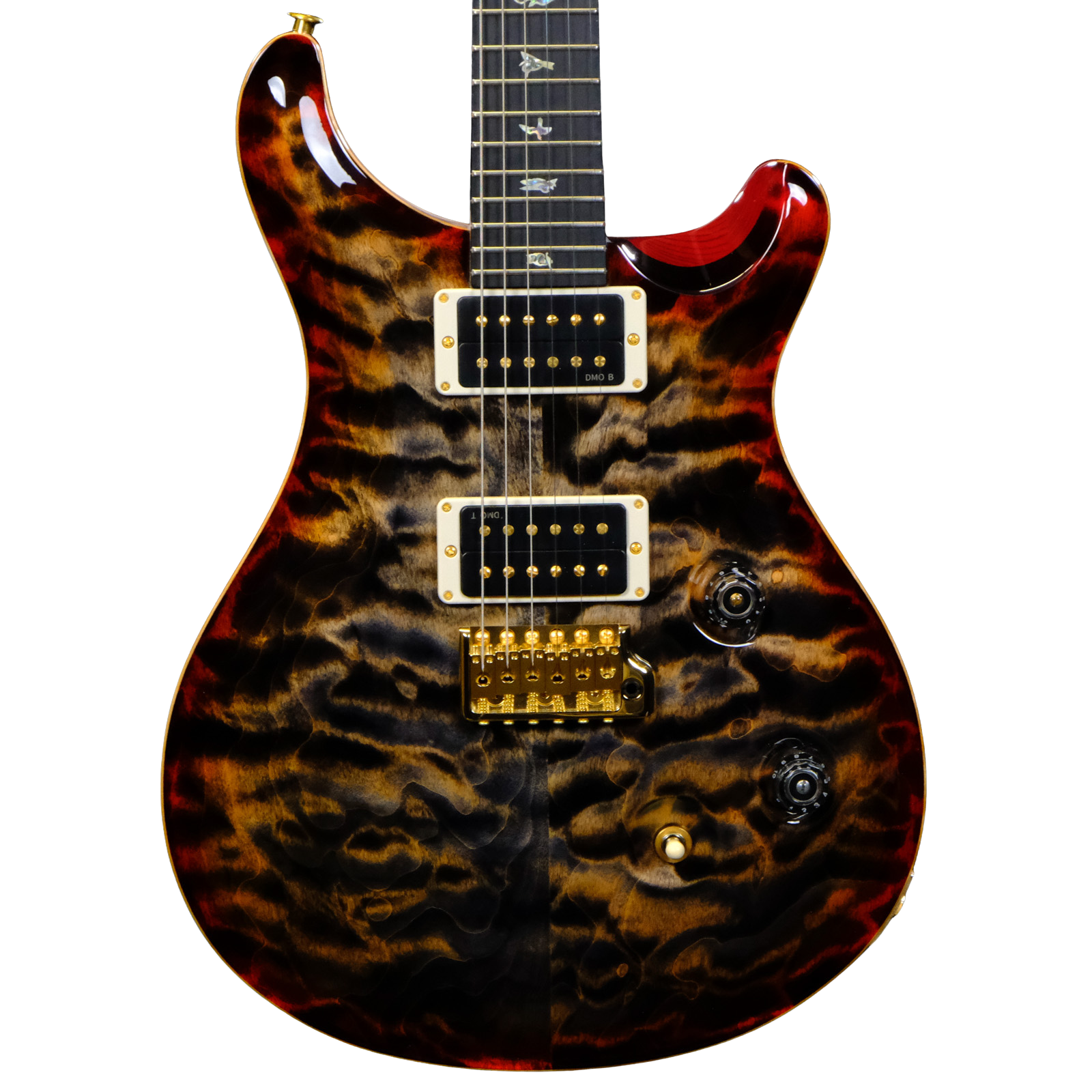 PRS Wood Library Custom 24 10-Top Quilted Maple - Charcoal Cherry Burst