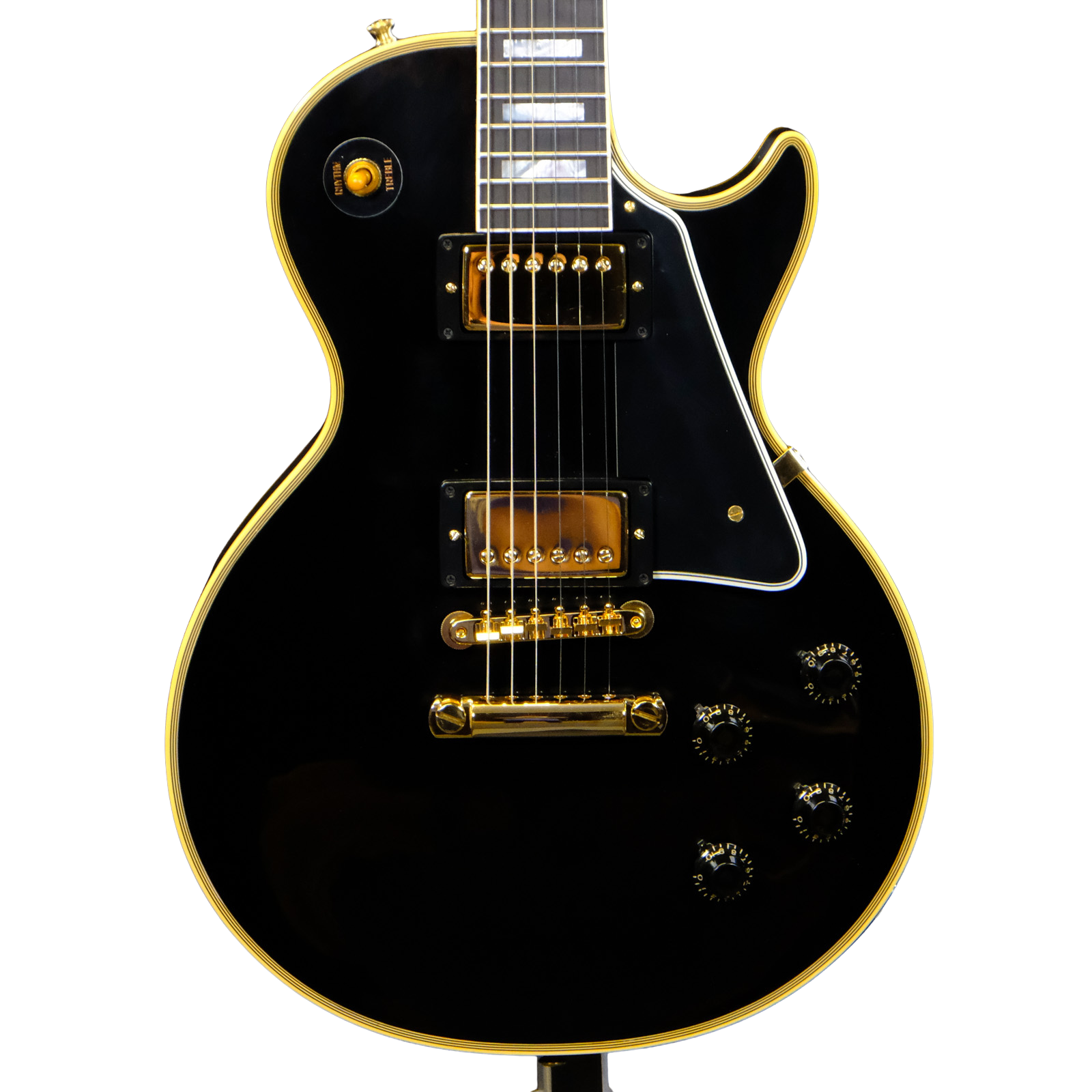 Gibson Custom 1957 Les Paul Custom Reissue VOS Electric Guitar-Ebony 2-Pickup