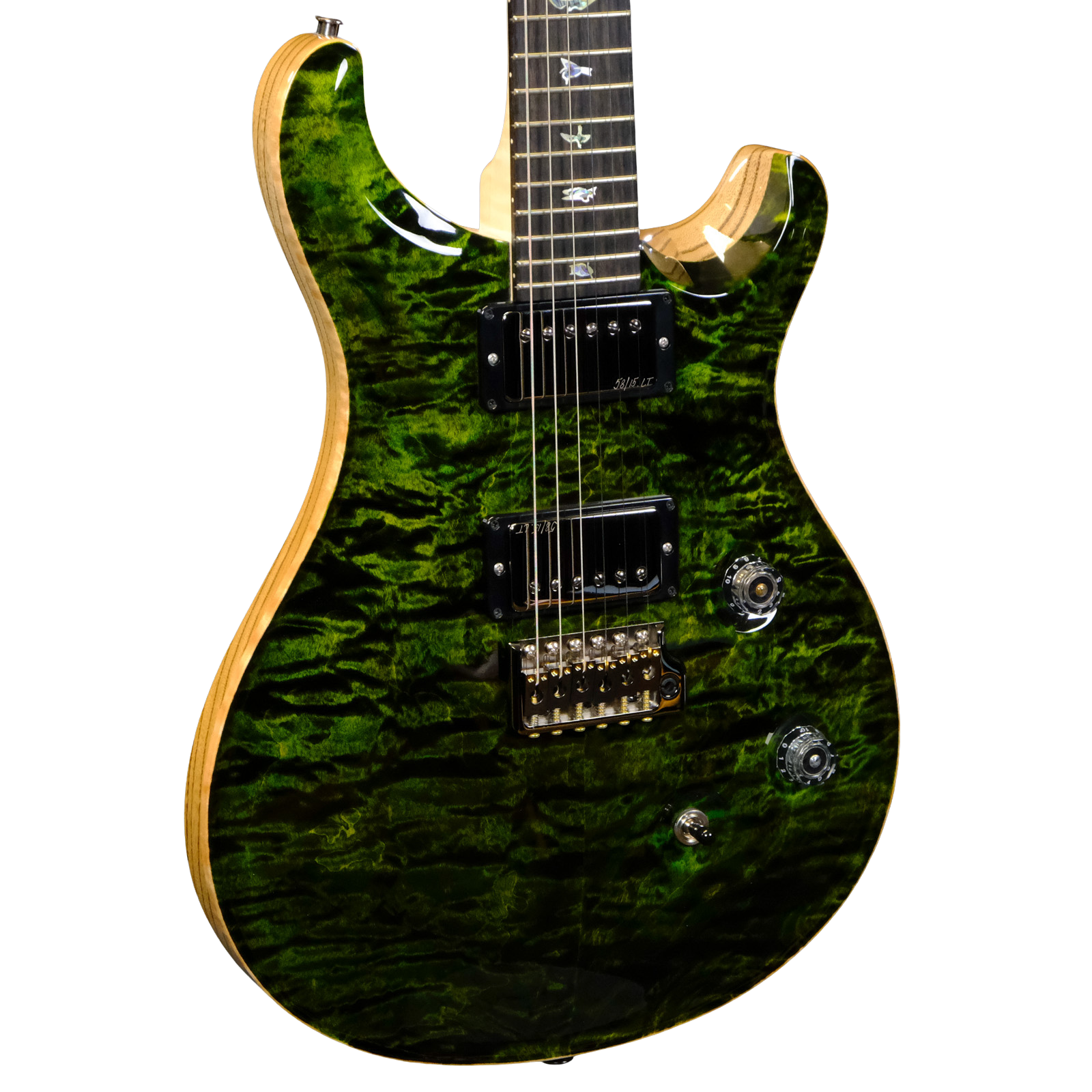 PRS Wood Library Custom 24 10-Top Quilted Maple - Jade (Natural Back)