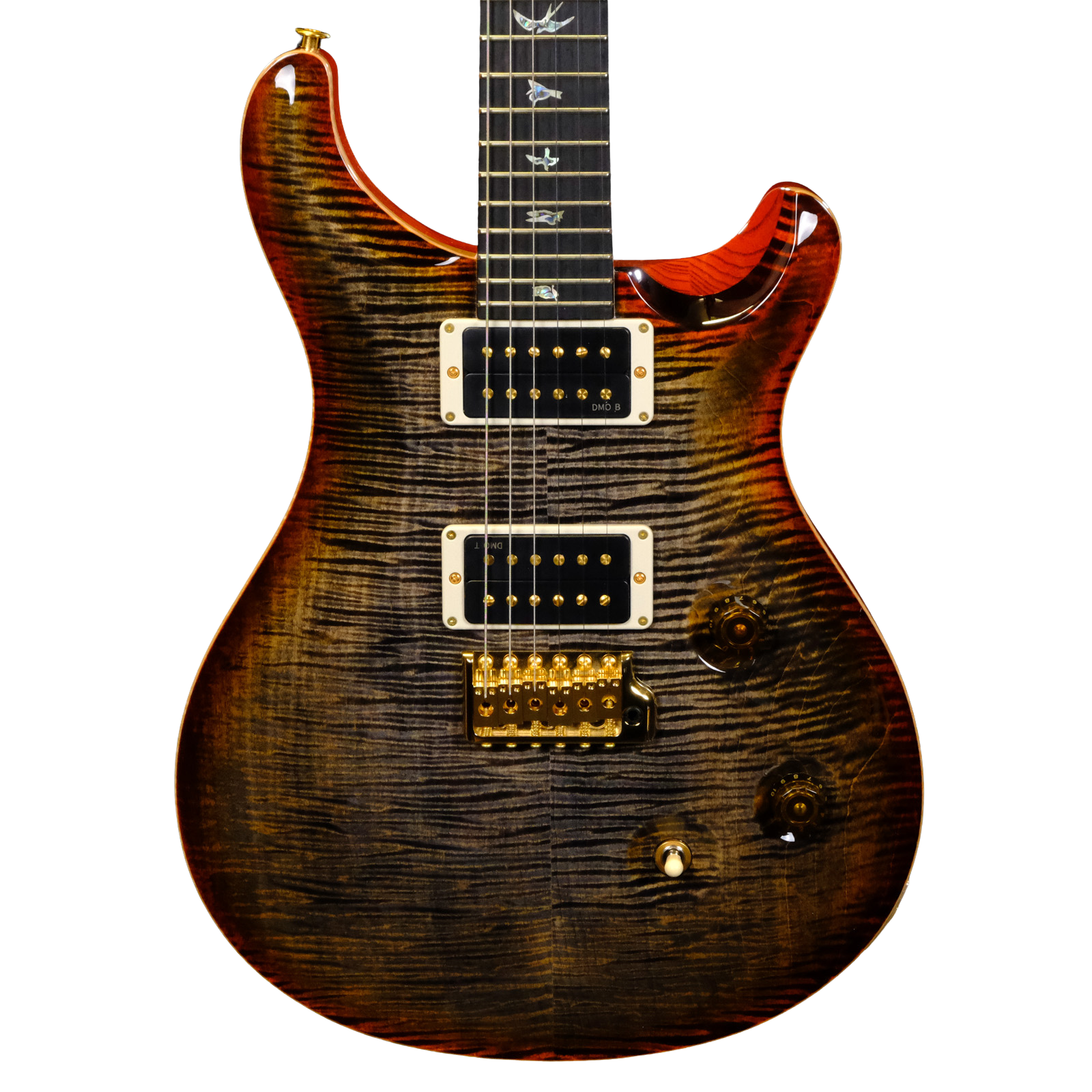 PRS Wood Library Custom 24 10-Top Flame - Burnt Maple Leaf