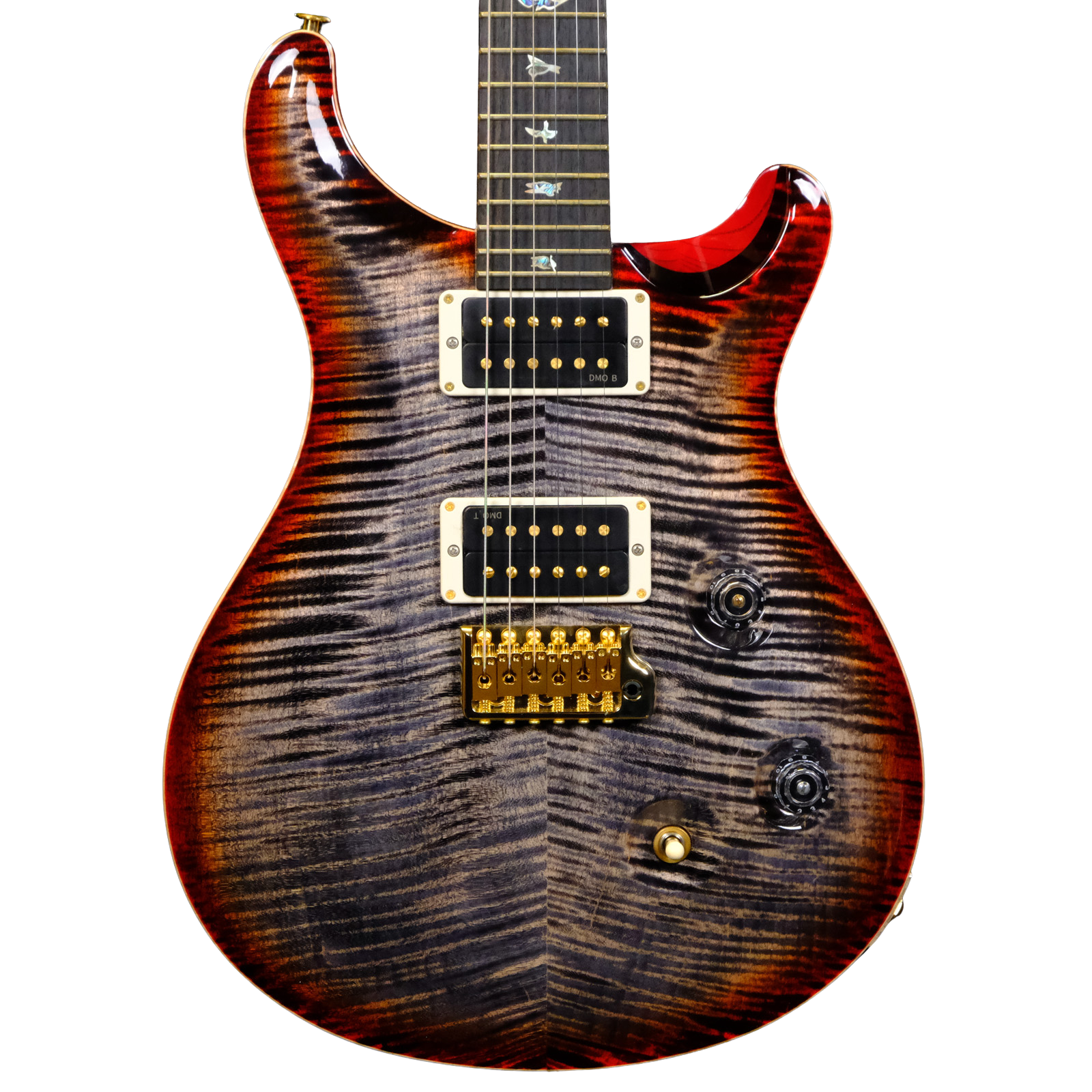 PRS Wood Library Custom 24 10-Top Flame - Flame Charcoal Cherry Burst