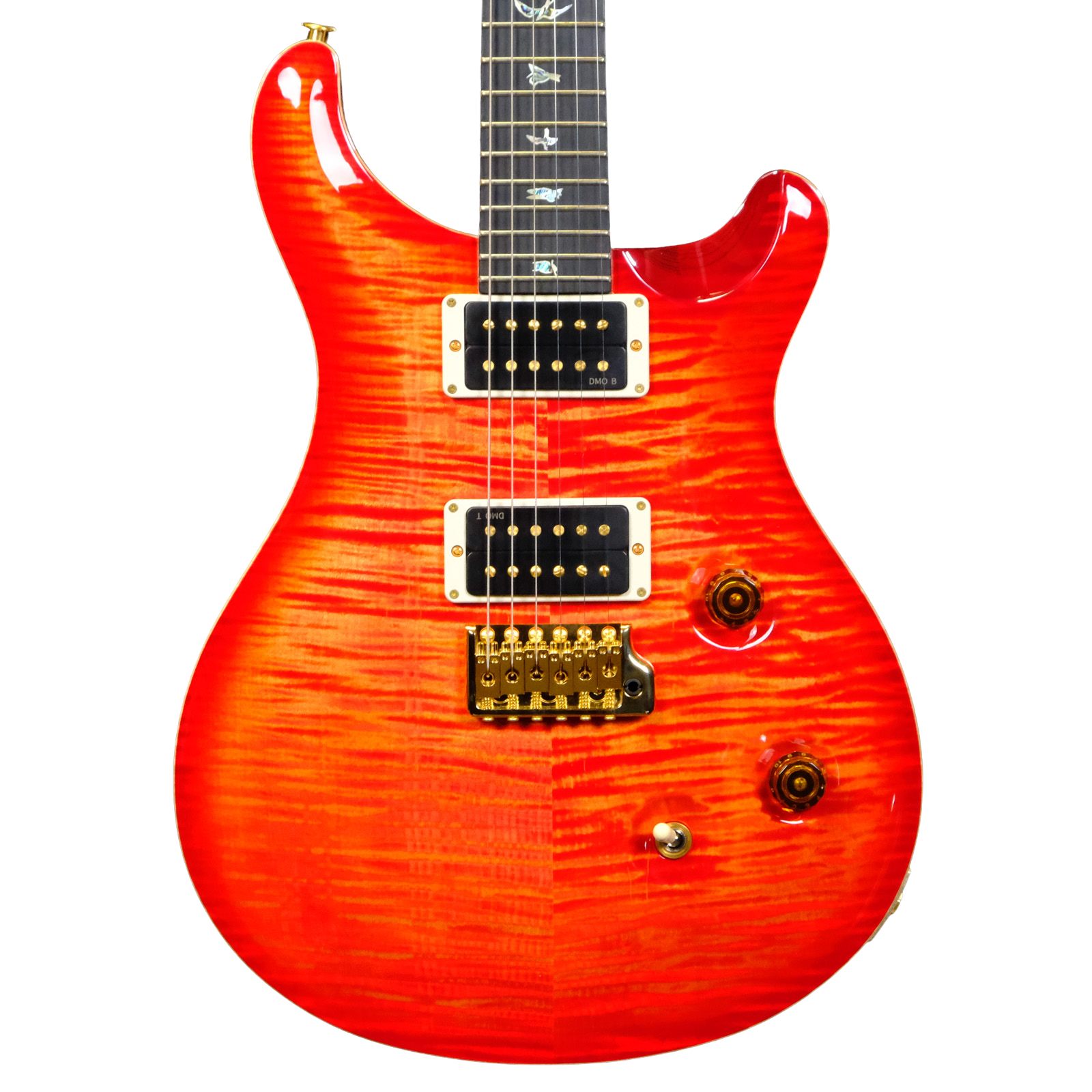 PRS Wood Library Custom 24 10-Top Flame Maple - Blood Orange PRS Wood Library Custom 24 10-Top Flame Maple - Blood Orange