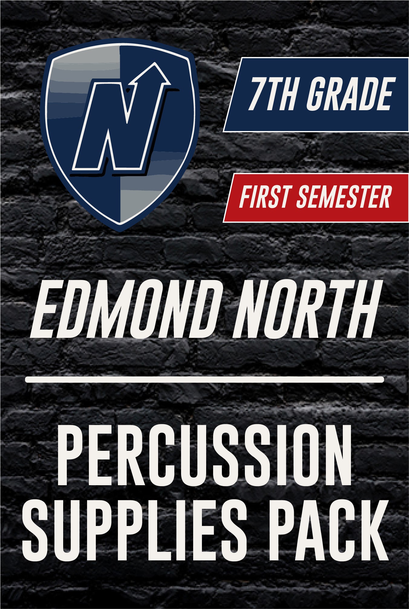 Edmond North Seventh Grade First Semester Percussion Supplies Pack