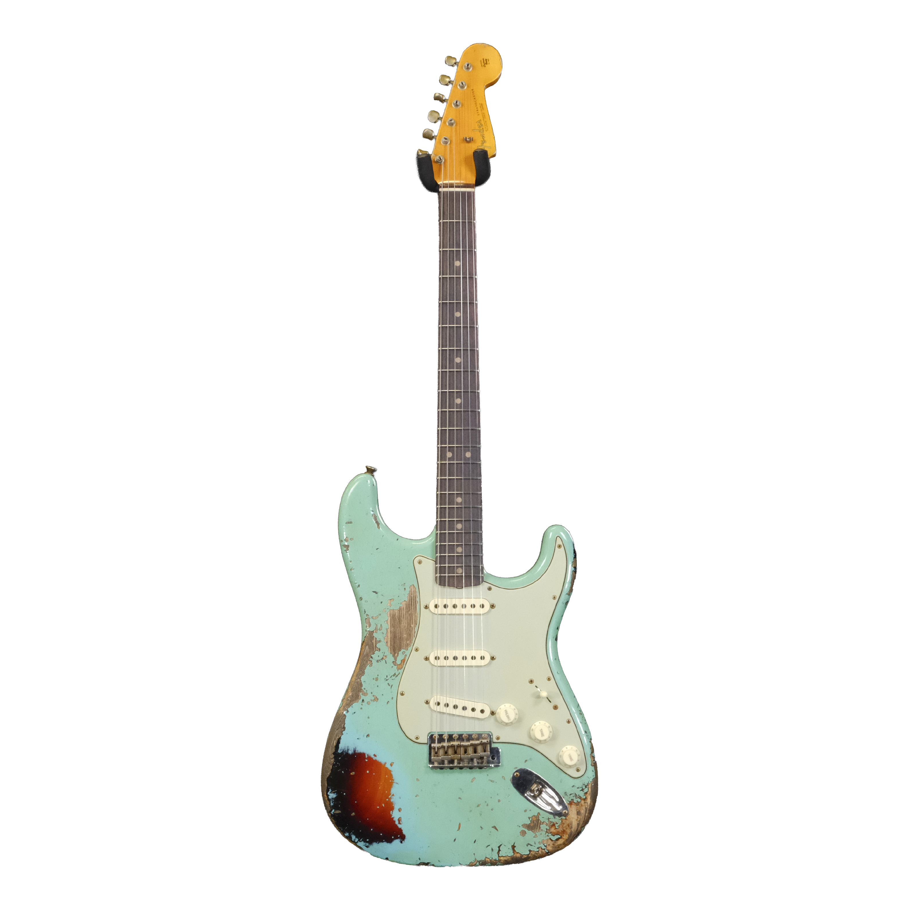 Fender Custom Shop '63 Stratocaster Super Heavy Relic - Super Faded Aged Seafoam Green over 3-Color Sunburst