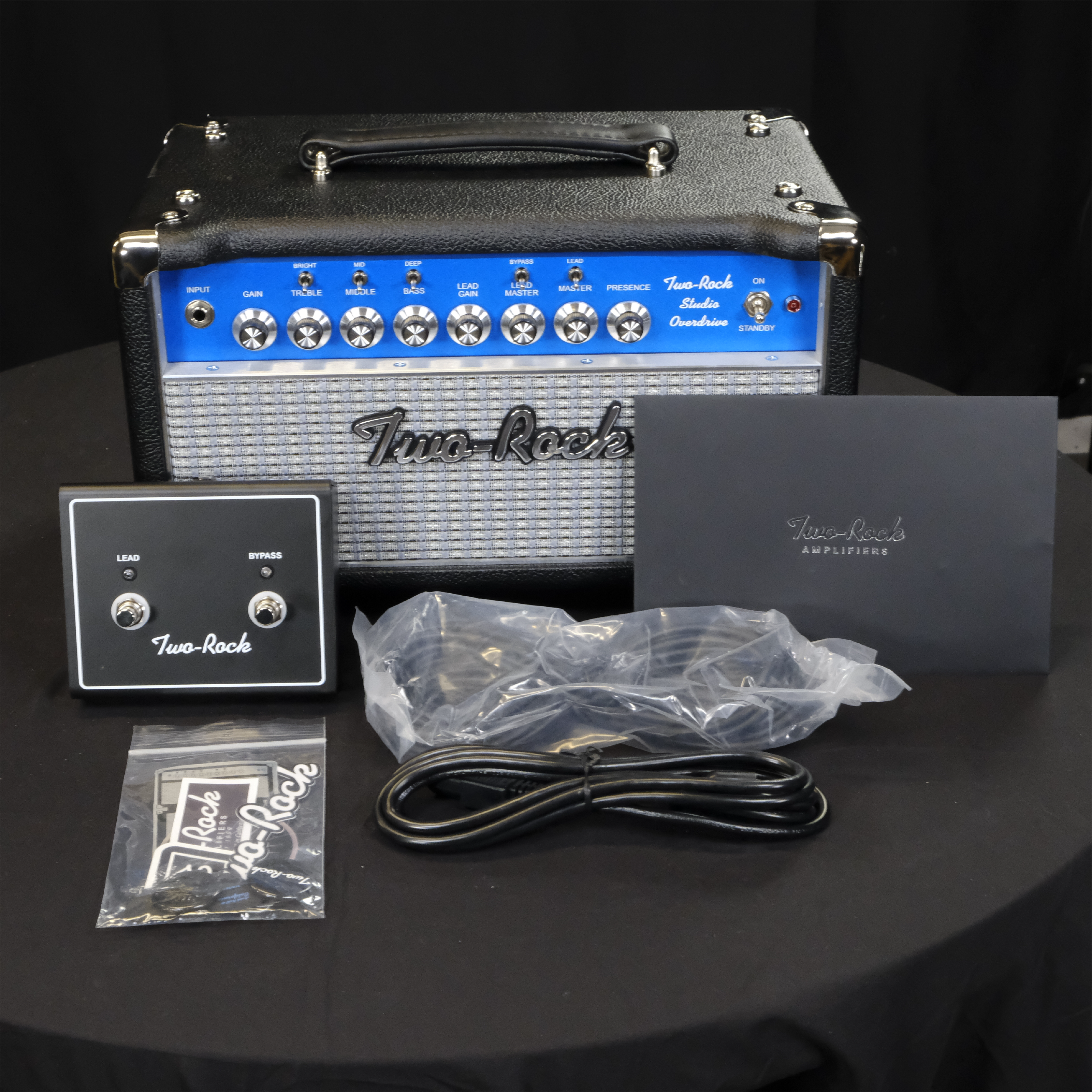 Two-Rock Studio Overdrive Head - Black Bronco with Blue Smoke Cloth