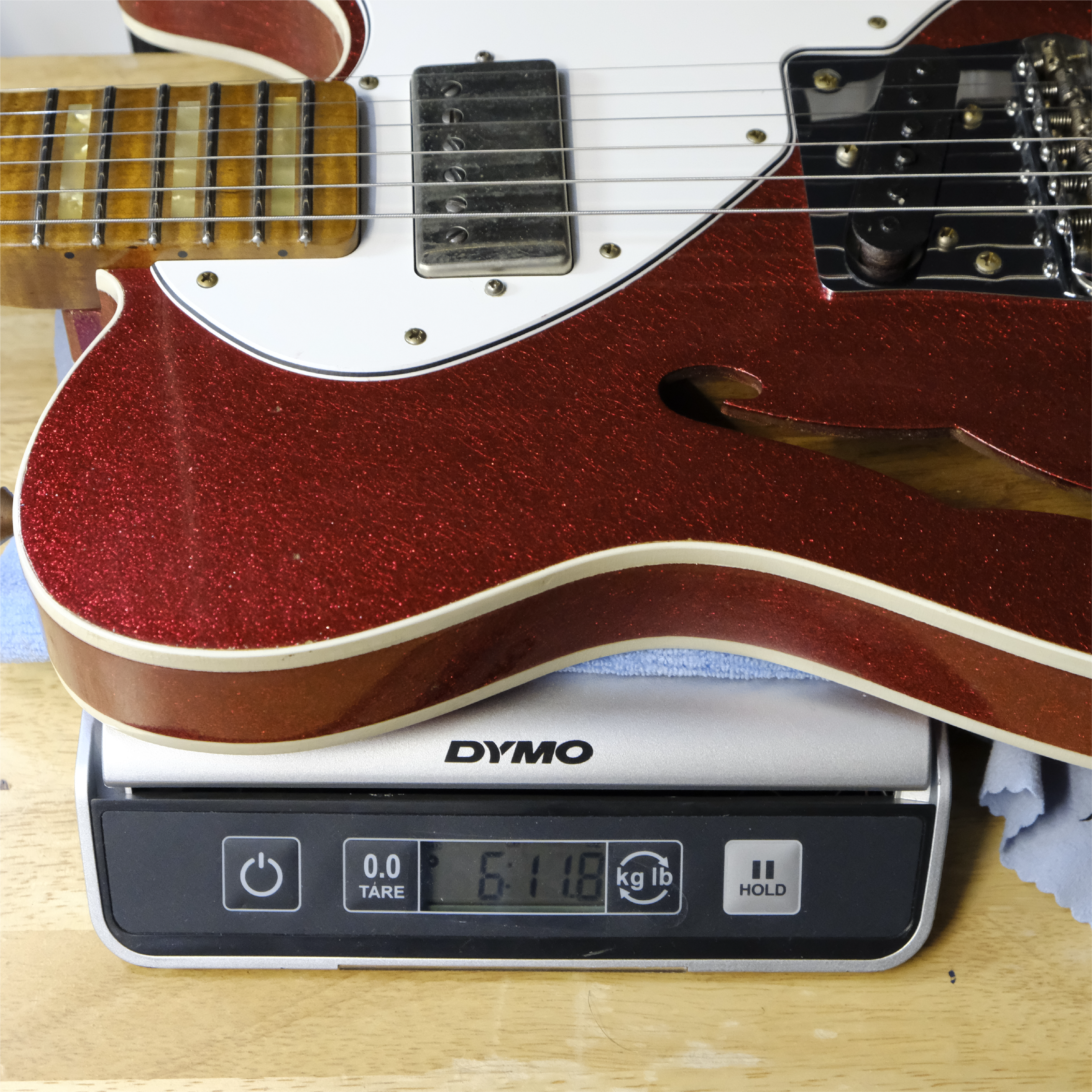 Fender Custom Shop 50's Telecaster Thinline Journeyman Relic - Red Sparkle