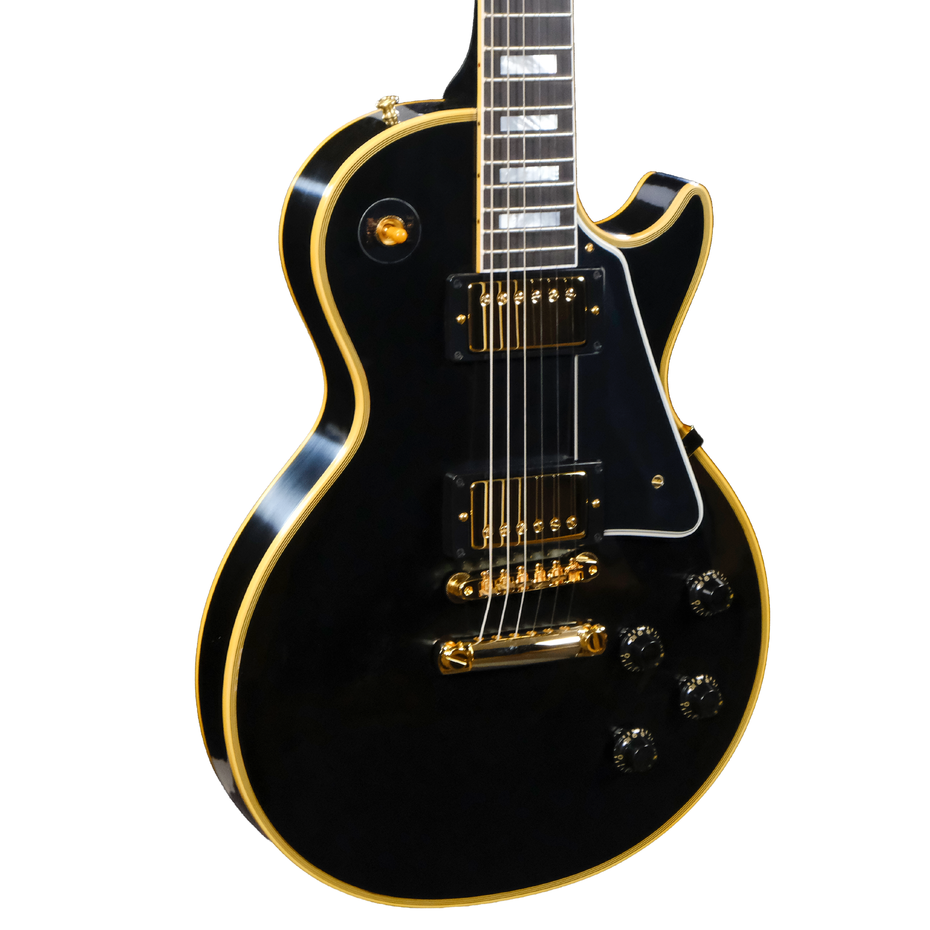 Gibson Custom 1957 Les Paul Custom Reissue VOS Electric Guitar-Ebony 2-Pickup