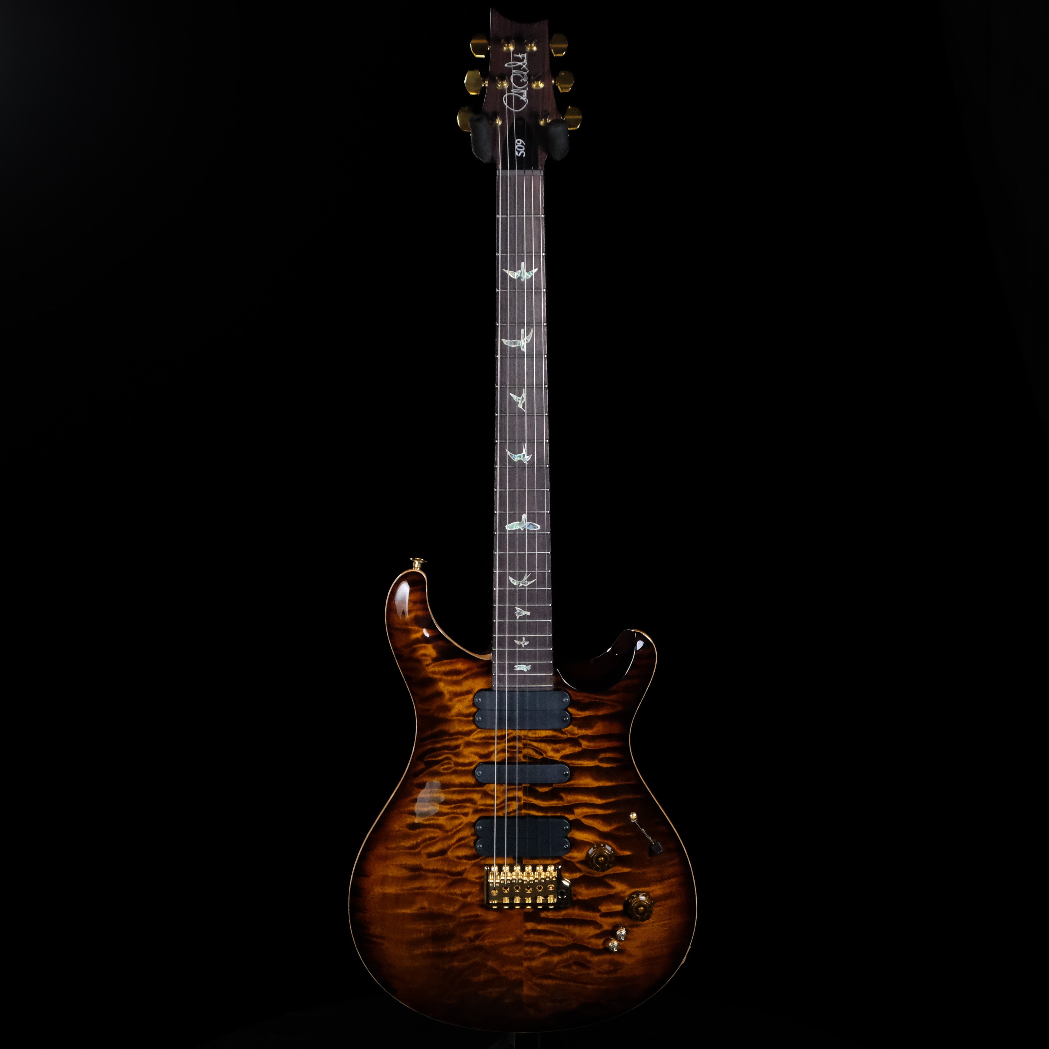 PRS 509 Quilt Wood Library Electric Guitar - Black Gold Burst - Palen Music