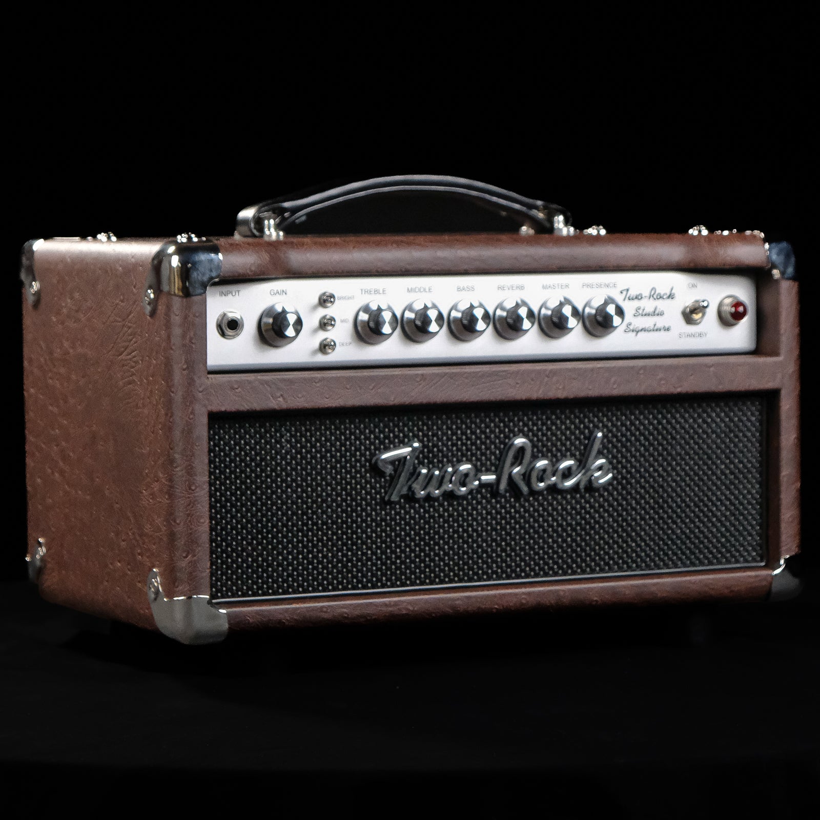Two-Rock Studio Signature 35-watt Head Amp - Brown Ostrich, Black Matrix with Silver Face - Palen Music