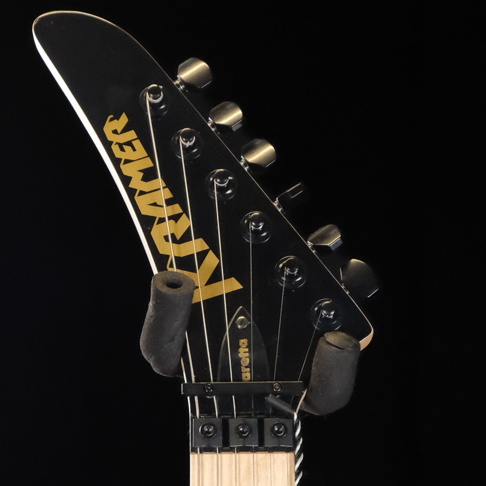 Used Kramer Baretta "Danger Zone" Electric Guitar - Warning Tape on White Red