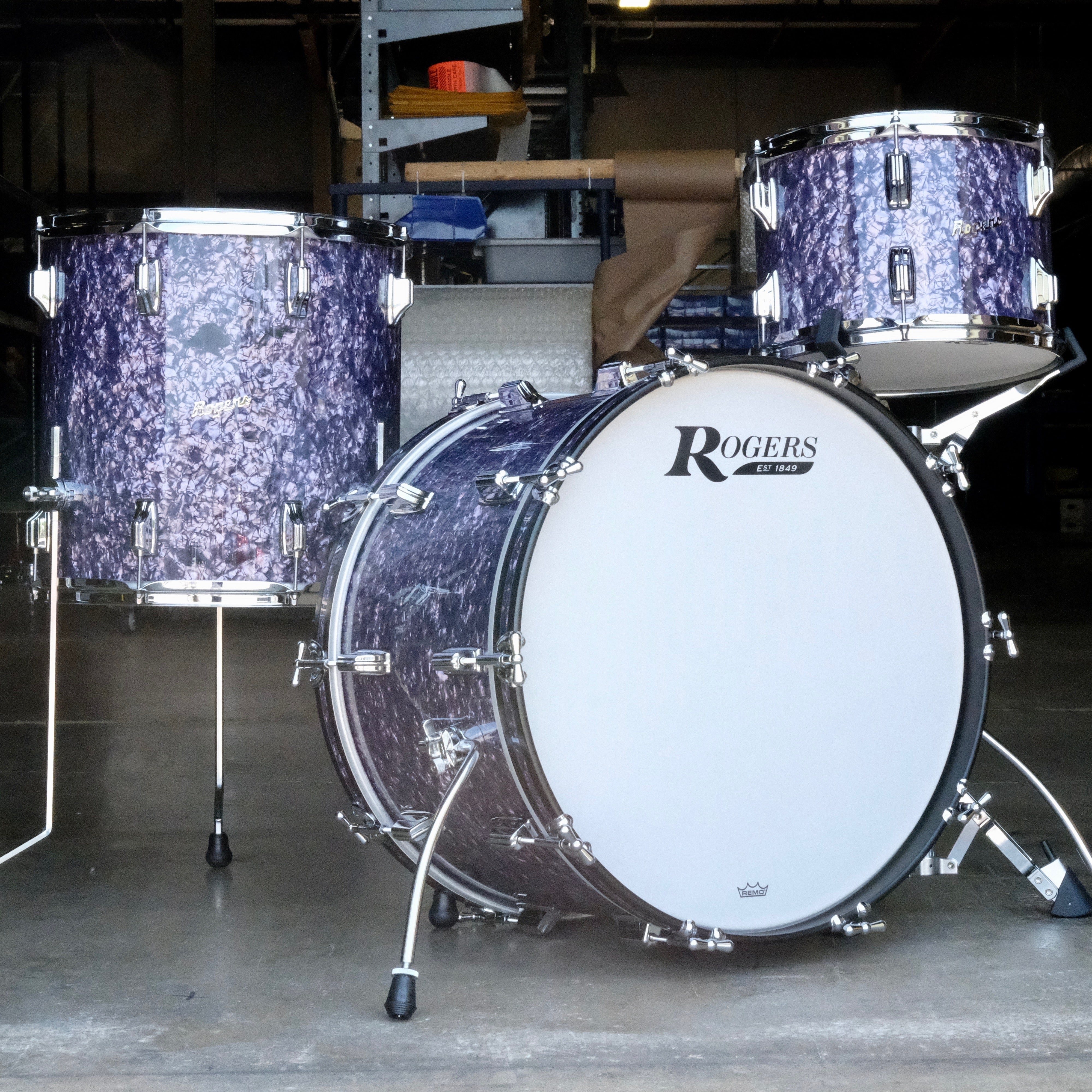 Rogers Cleveland Series 3 Piece Shell Pack 22", 13", 16" - Purple Diamond Pearl - Palen Music