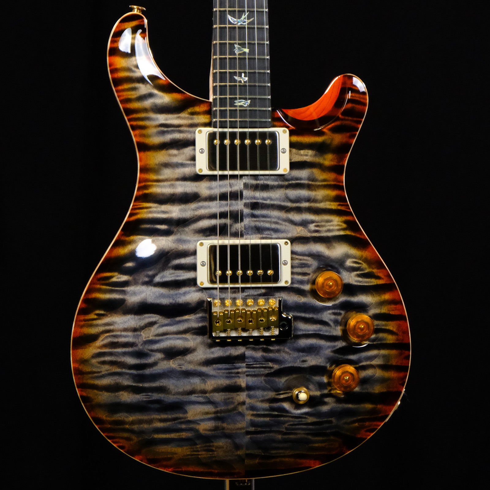 PRS Wood Library DGT Electric Guitar with Bird Inlays - Burnt Maple Leaf