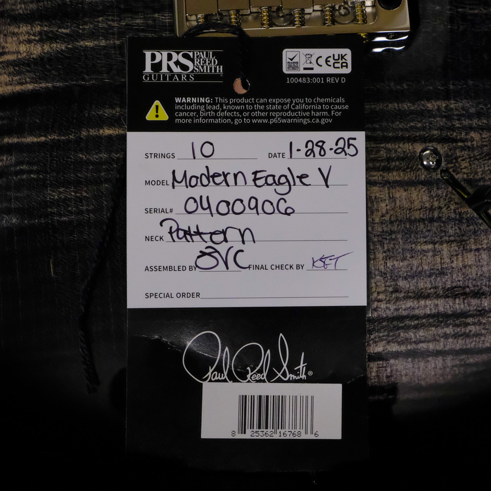 PRS Modern Eagle V Electric Guitar - Charcoal Burst