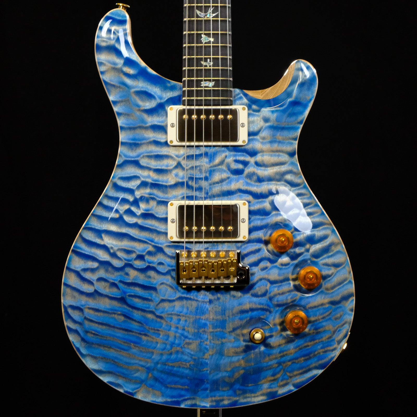 PRS Wood Library DGT Electric Guitar with Bird Inlays - Faded Blue Jean with Natural Back