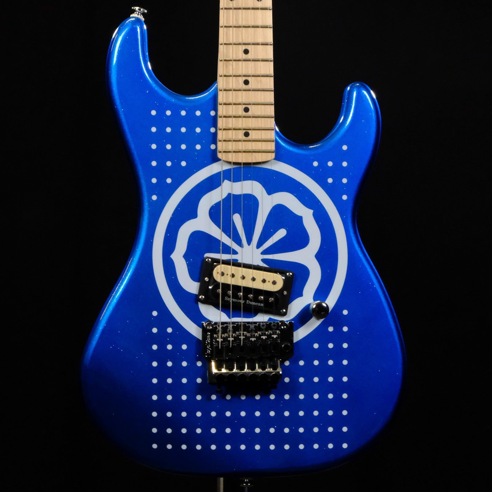 Used Kramer Baretta Custom Graphics "White Lotus" - White Lotus Candy Blue