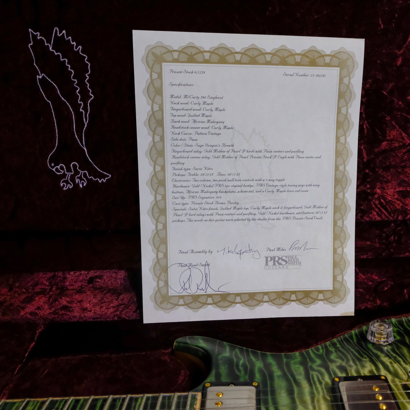 PRS Private Stock McCarty 594 Singlecut - Sage Dragon's Breath