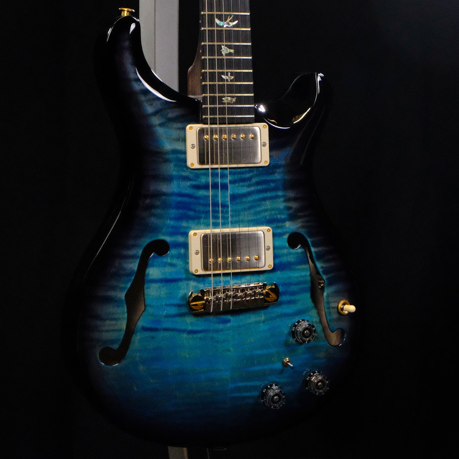 PRS Wood Library Hollowbody II Piezo Electric Guitar - Aquableux Purple Burst