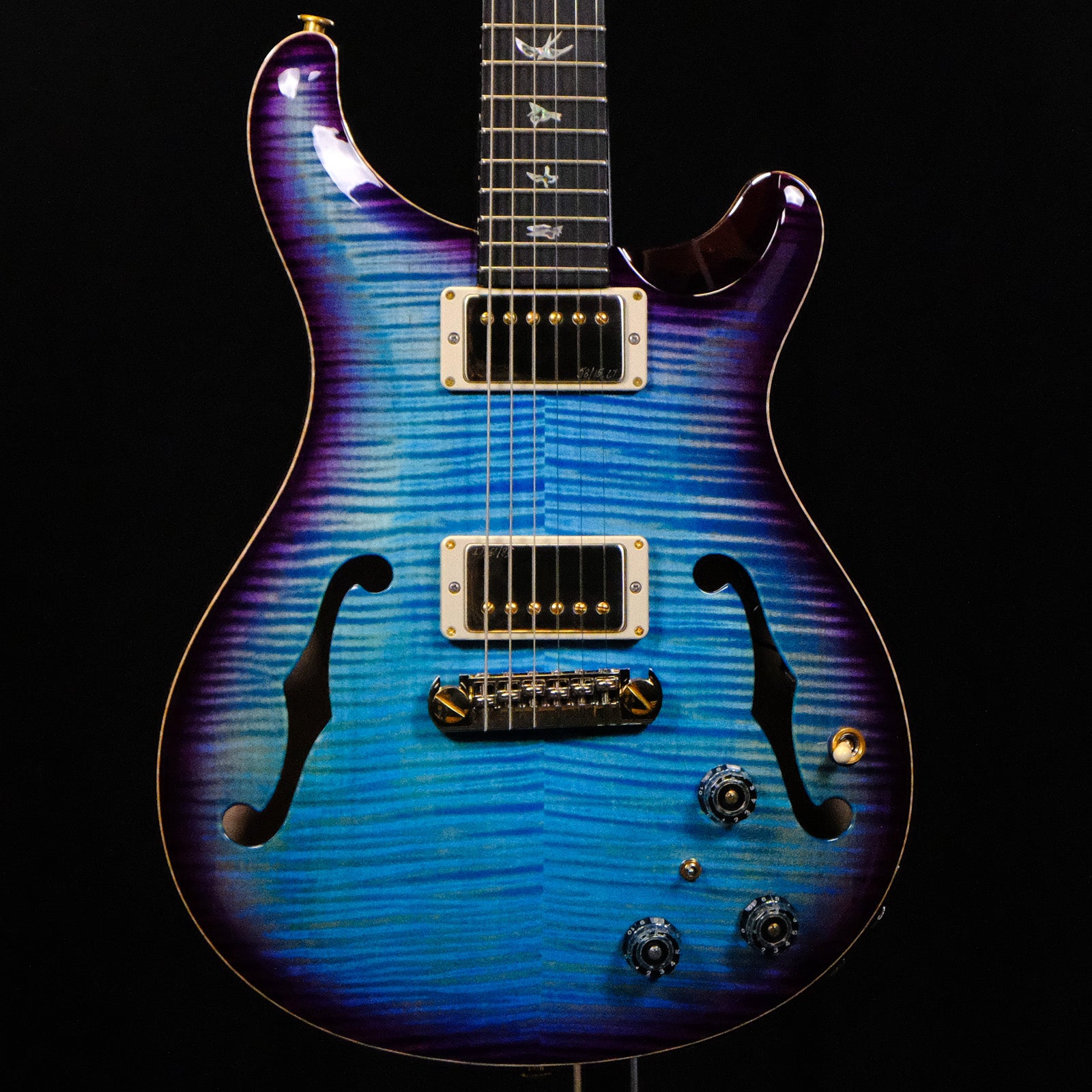 PRS Wood Library Hollowbody II Piezo Electric Guitar - Aquableux Purple Burst