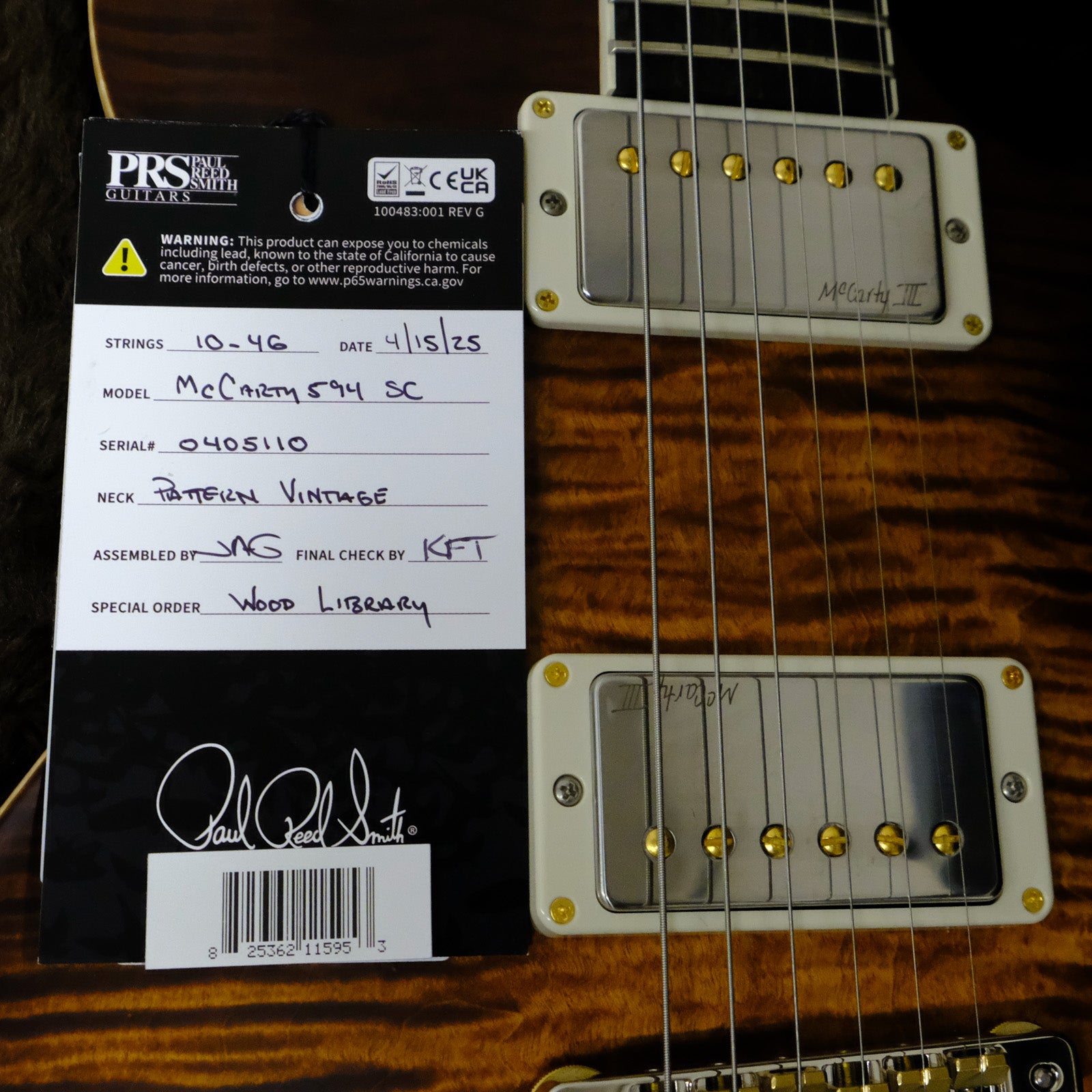 PRS Wood Library McCarty 594 Singlecut Electric Guitar - Copperhead Burst